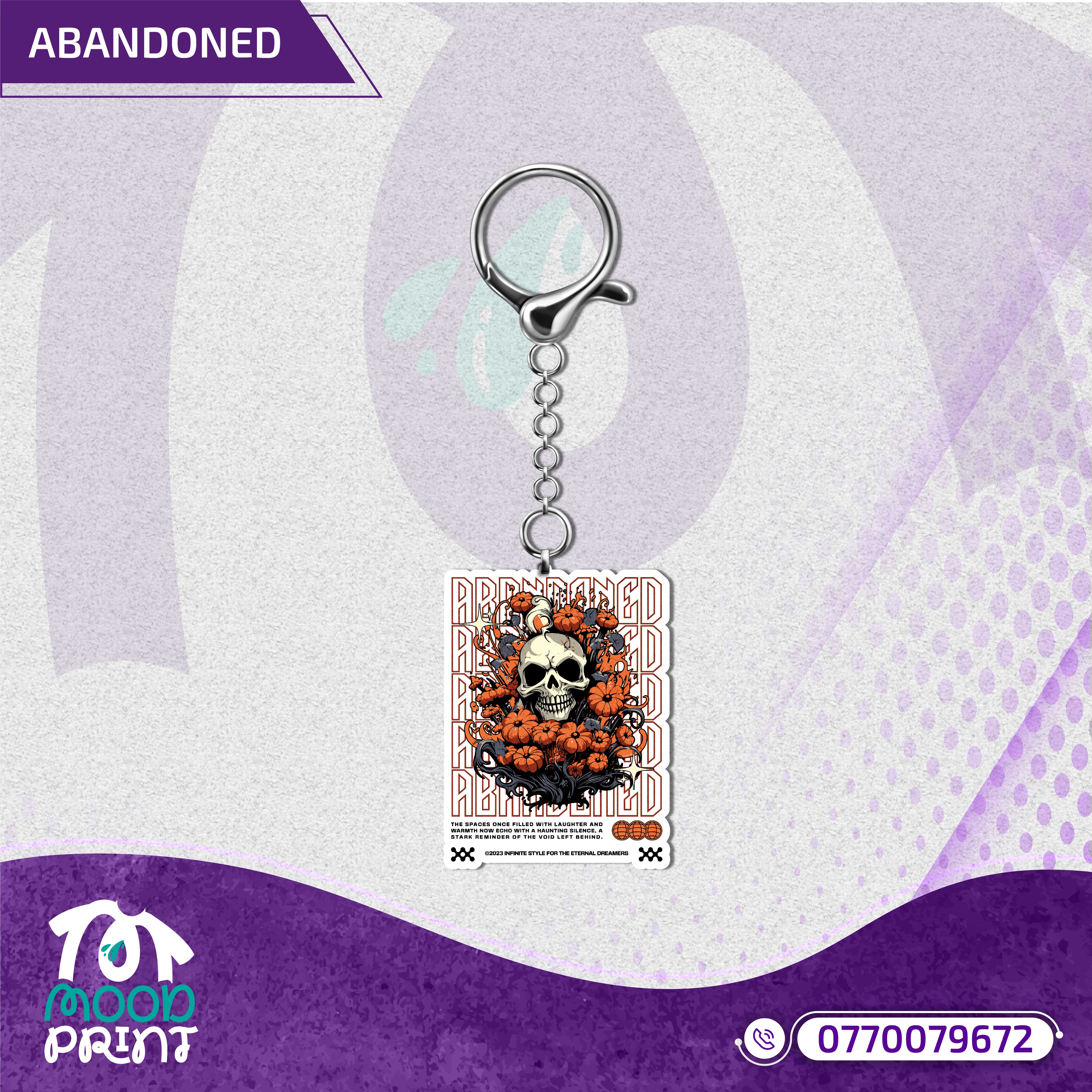 Reborn Skull Abandoned Floral Keychain