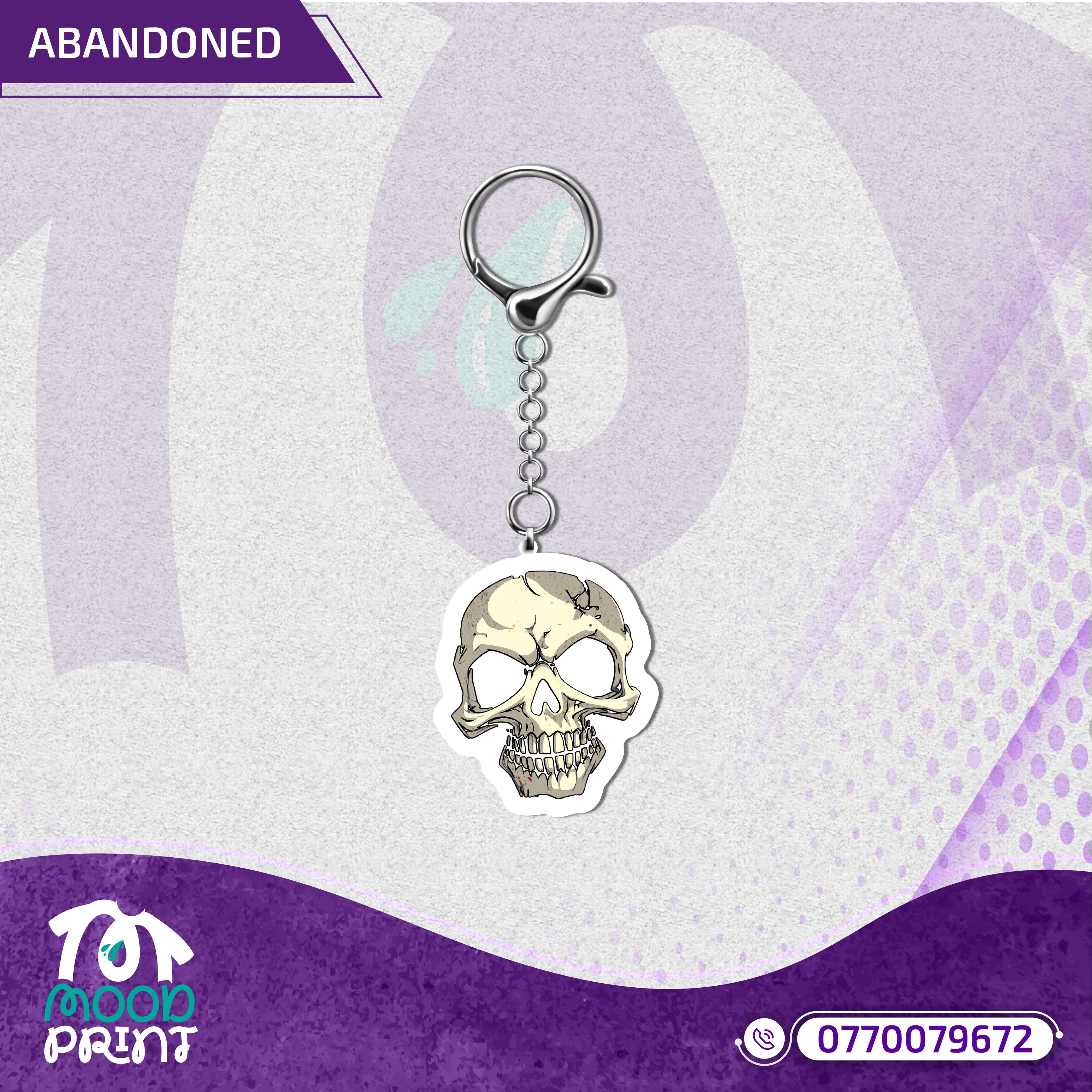 Reborn Skull Abandoned Floral Keychain