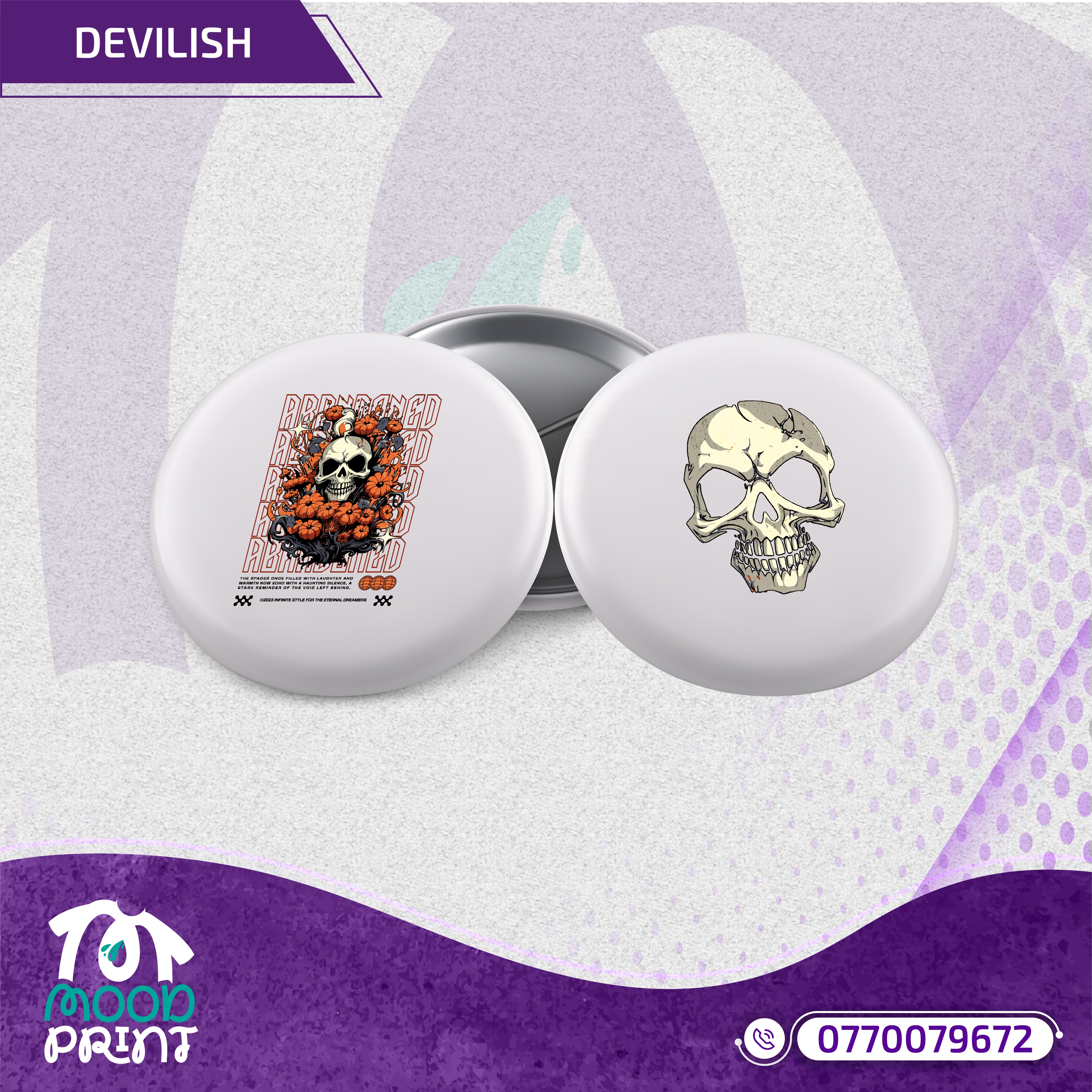 Reborn Skull Abandoned Floral Magnet