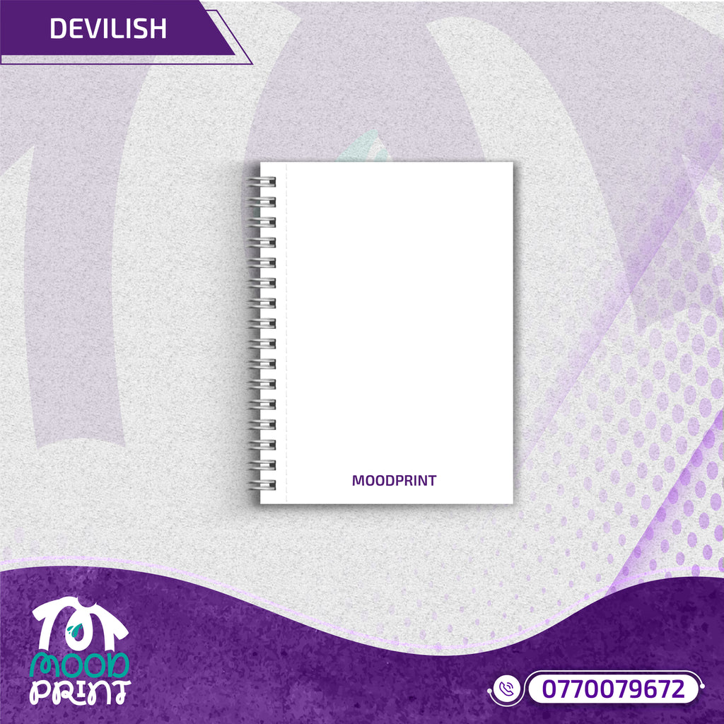 Devilish Infernal Waves Japanese Notebook white