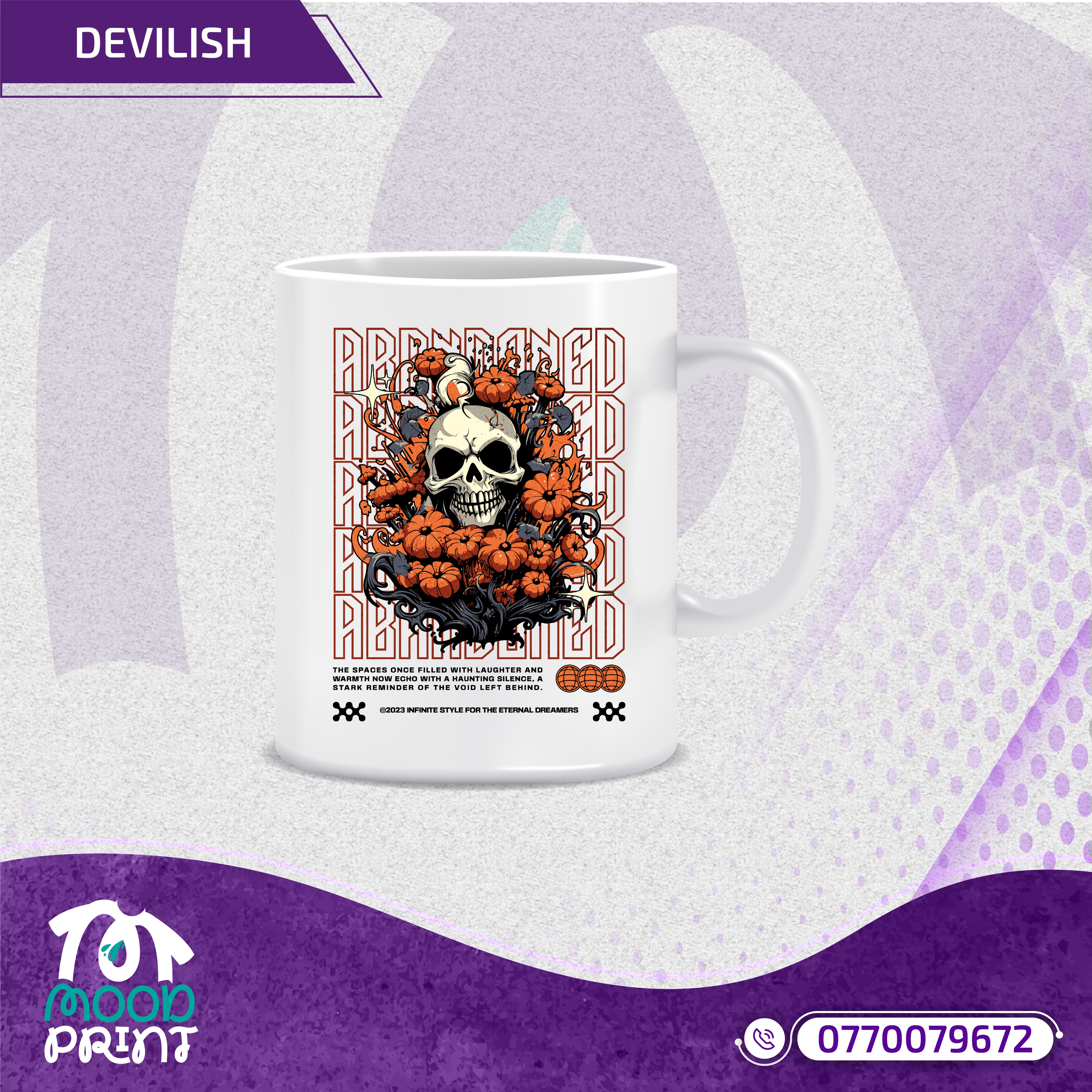 Reborn Skull Abandoned Floral Plain Mug