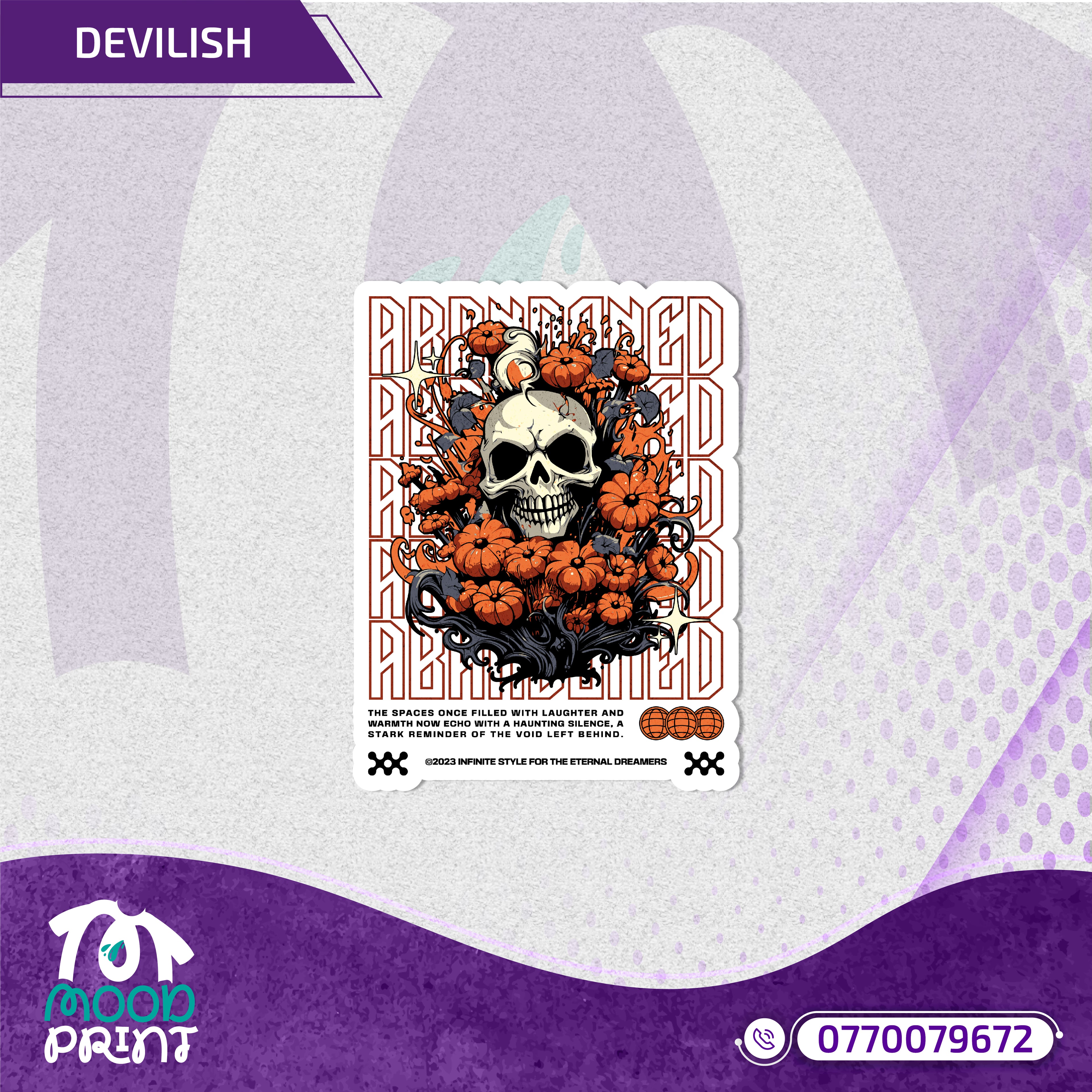 Reborn Skull Abandoned Floral Stickers