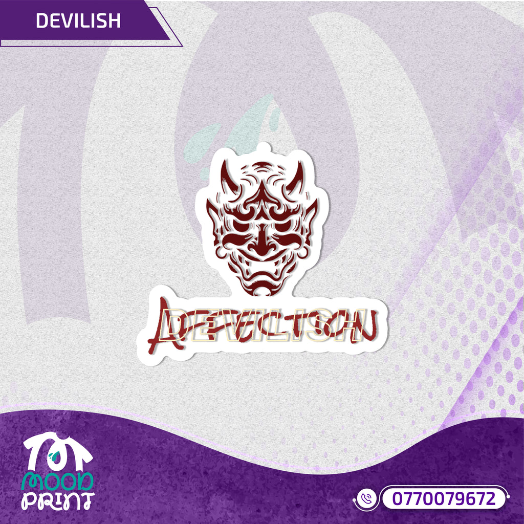 Devilish Infernal Waves Japanese Stickers