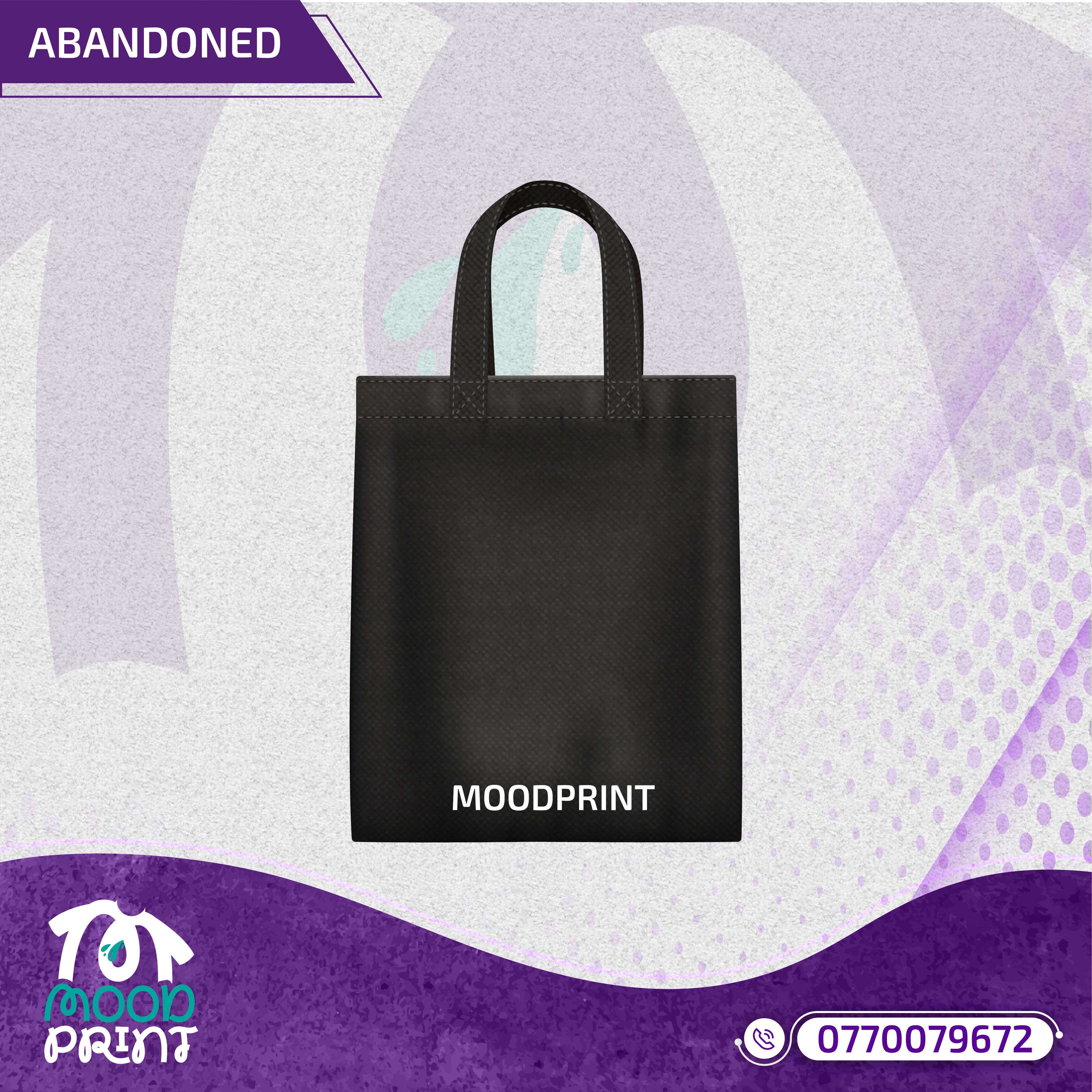 ABANDONED Design Tote Bags black
