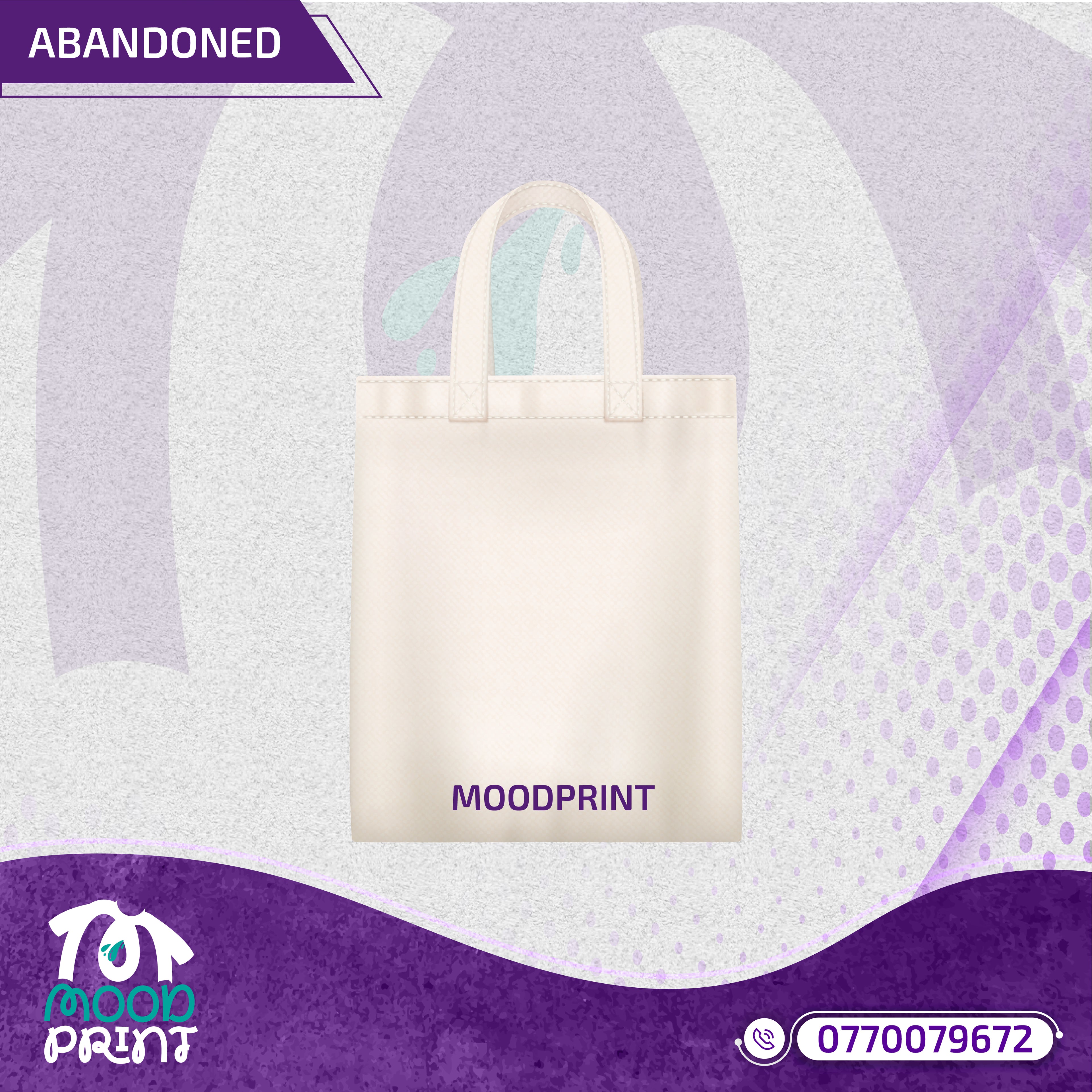 ABANDONED Design Tote Bags white
