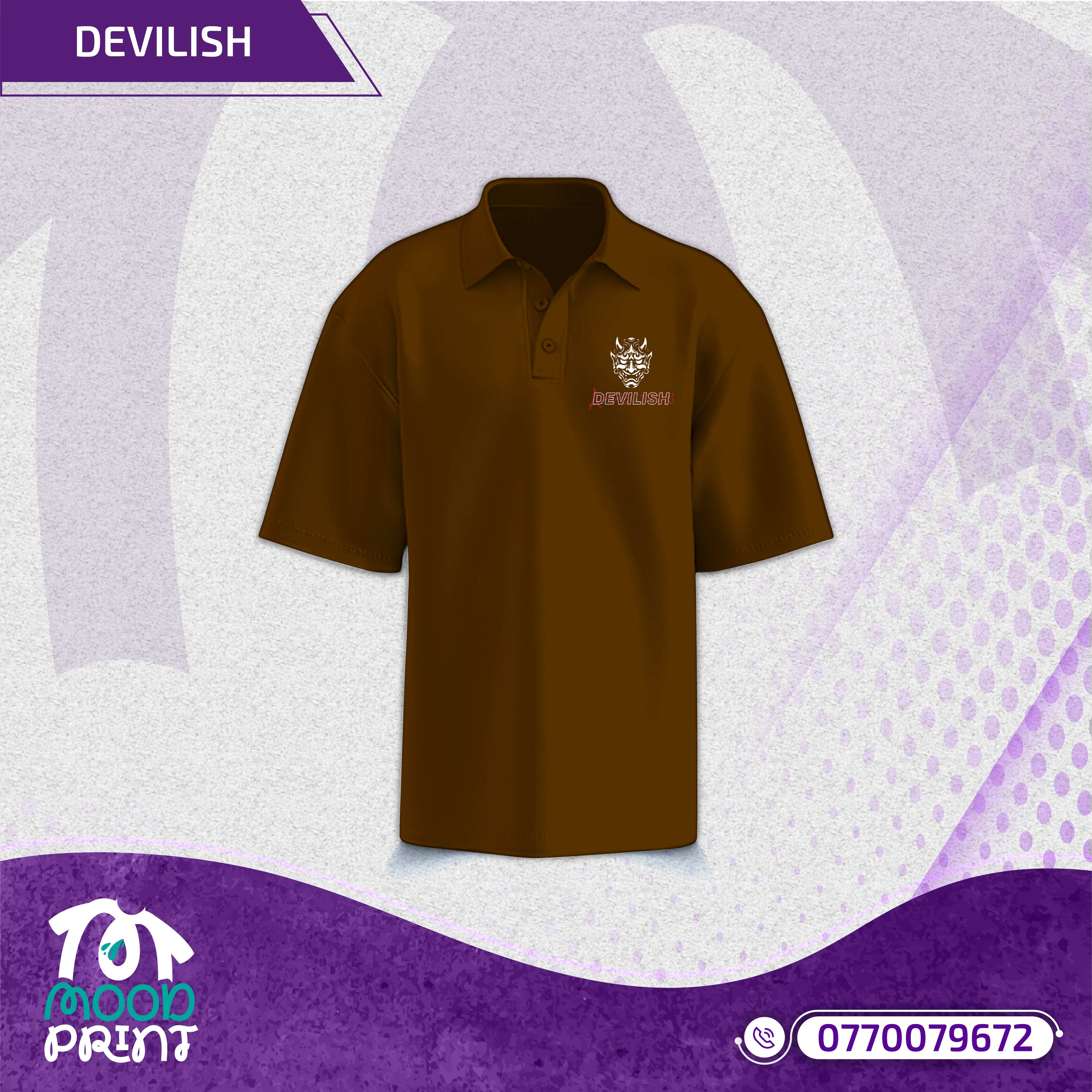 Devilish Infernal Waves Japanese Unisex Polo-shirt