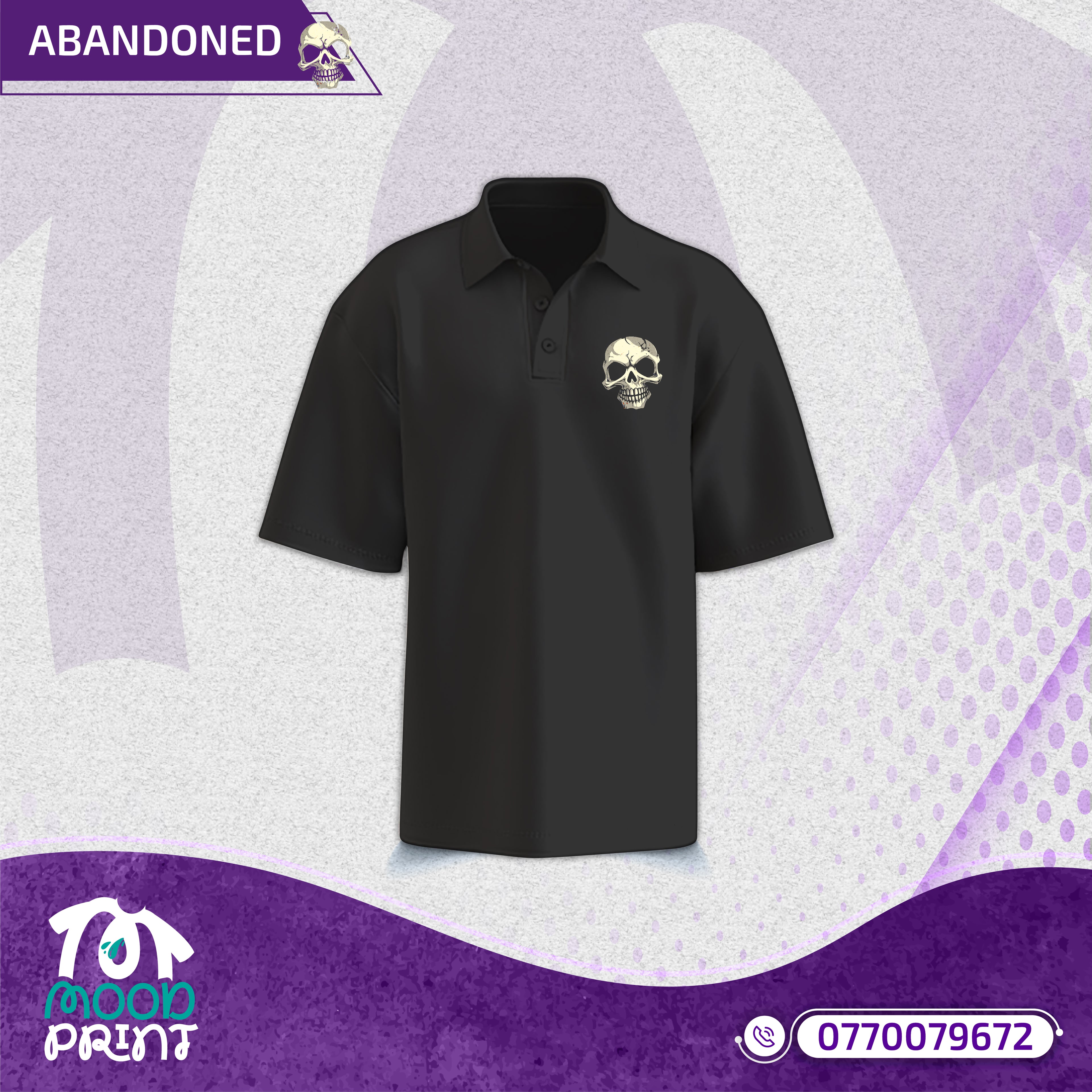 Reborn Skull Abandoned Floral Unisex Polo-shirt