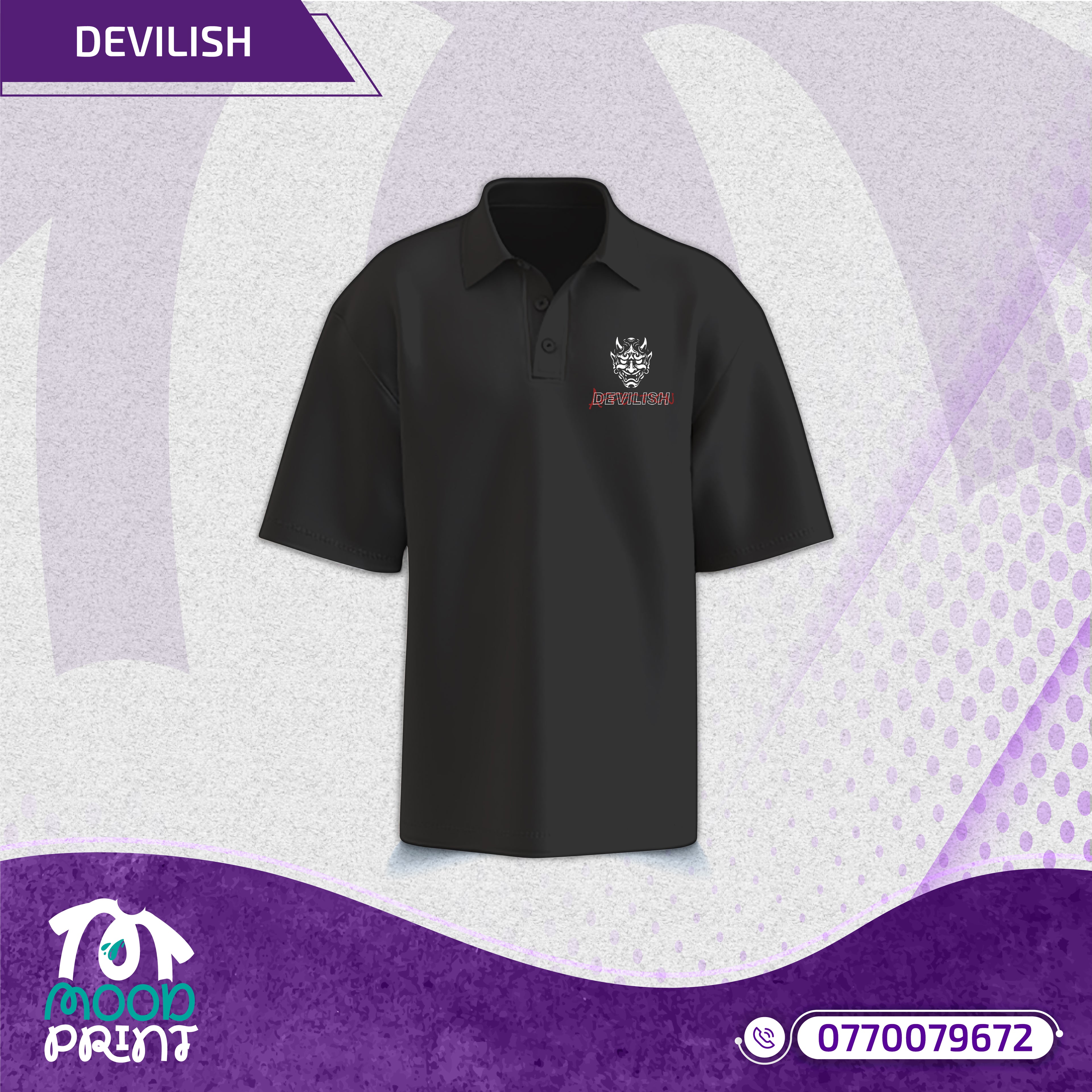 Devilish Infernal Waves Japanese Unisex Polo-shirt