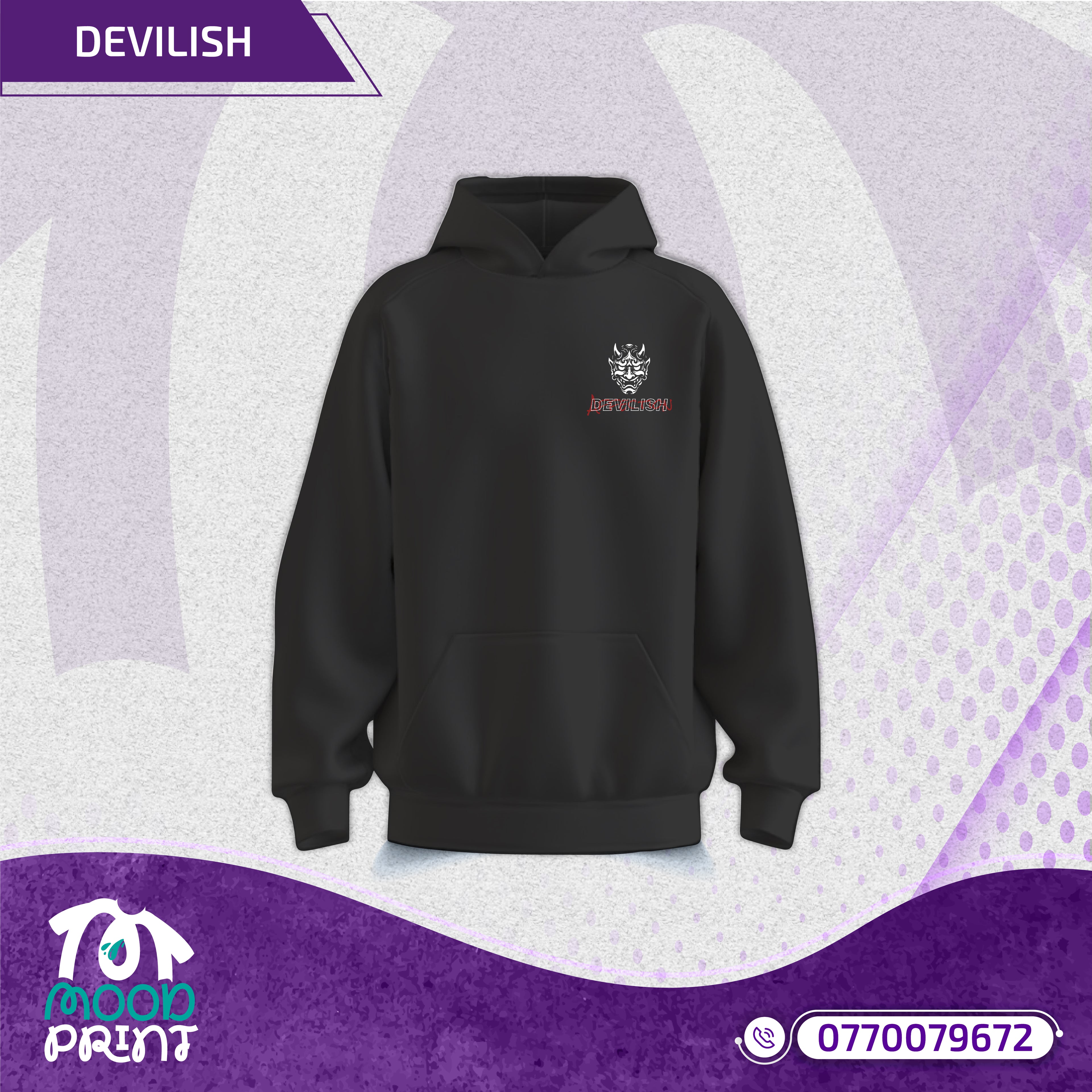Devilish Infernal Waves Japanese Unisex Hoodie