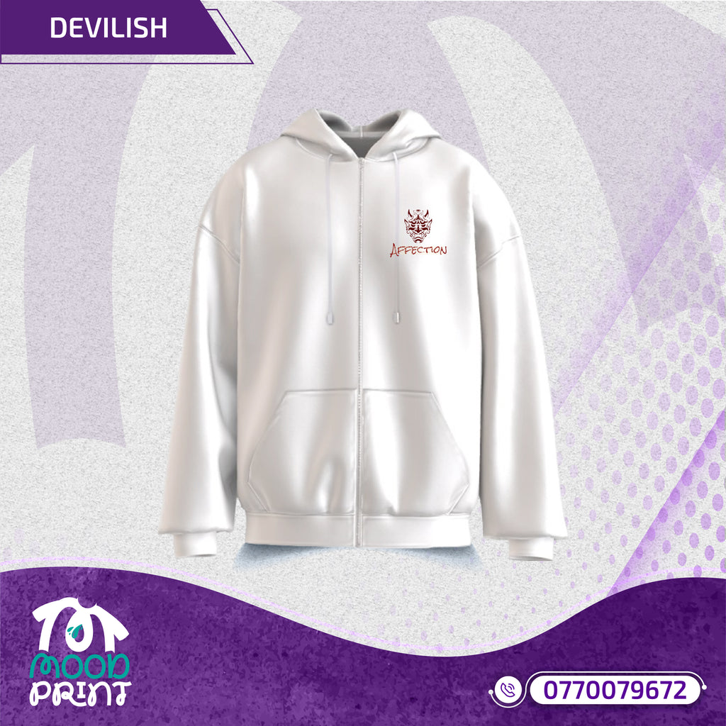 Devilish Infernal Waves Japanese Unisex Zipup hoodie
