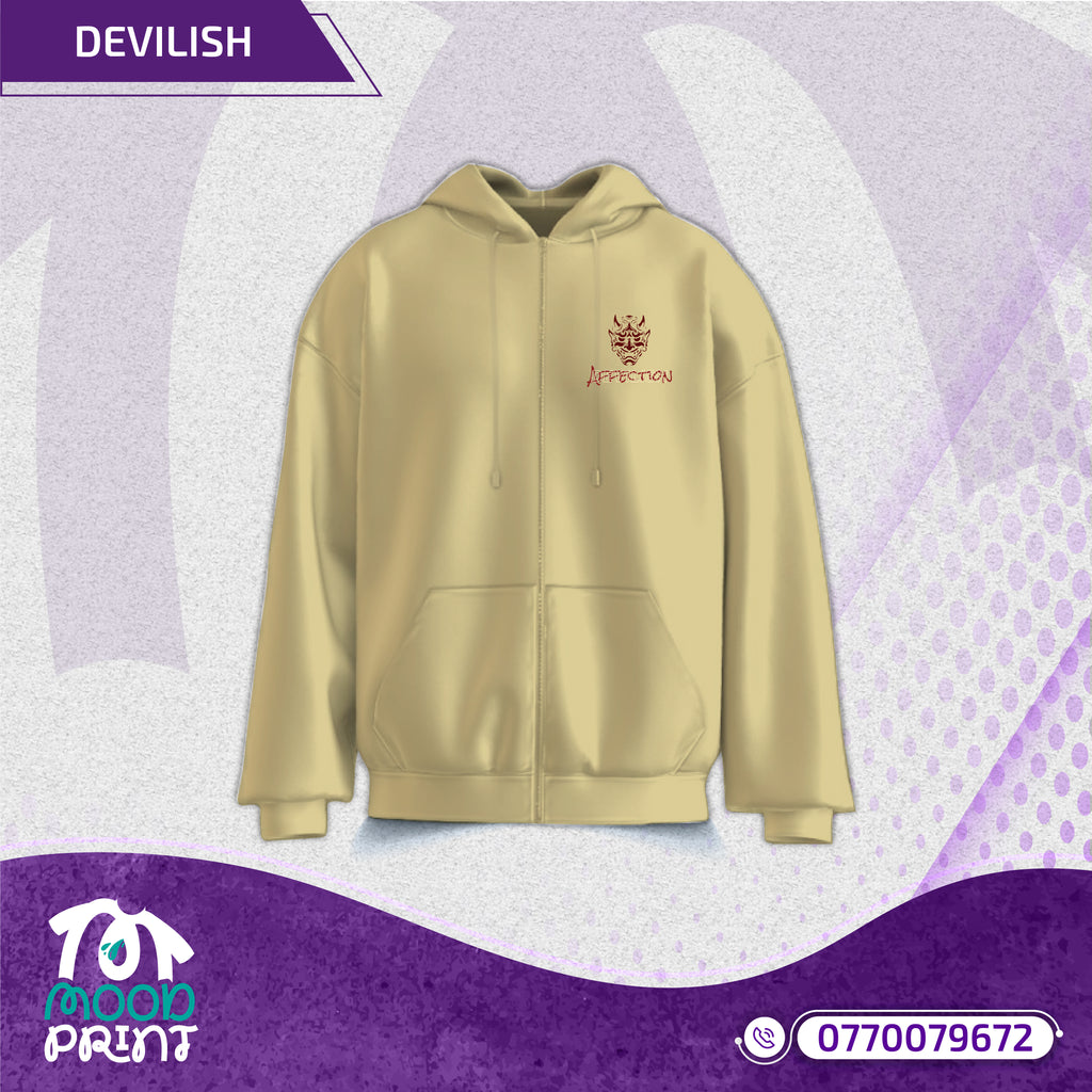 Devilish Infernal Waves Japanese Unisex Zipup hoodie