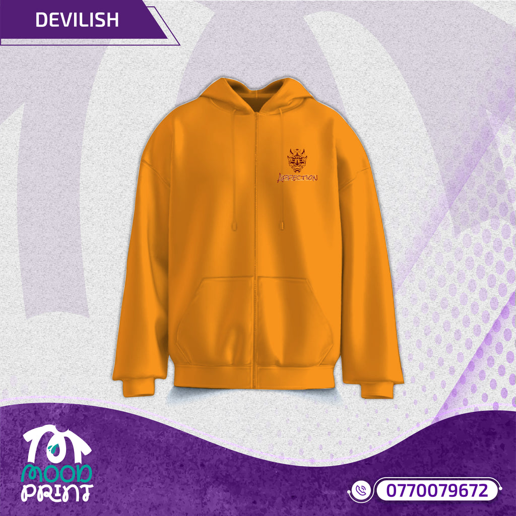 Devilish Infernal Waves Japanese Unisex Zipup hoodie