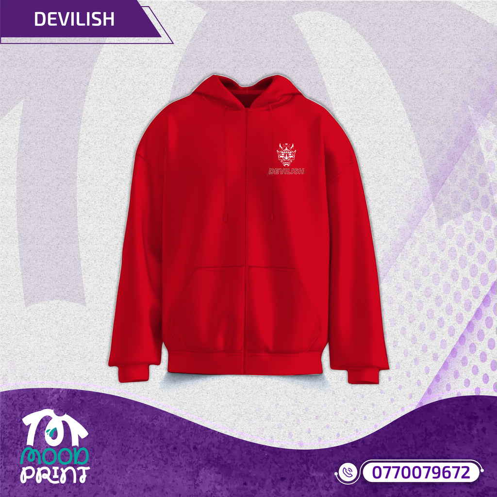Devilish Infernal Waves Japanese Unisex Zipup hoodie