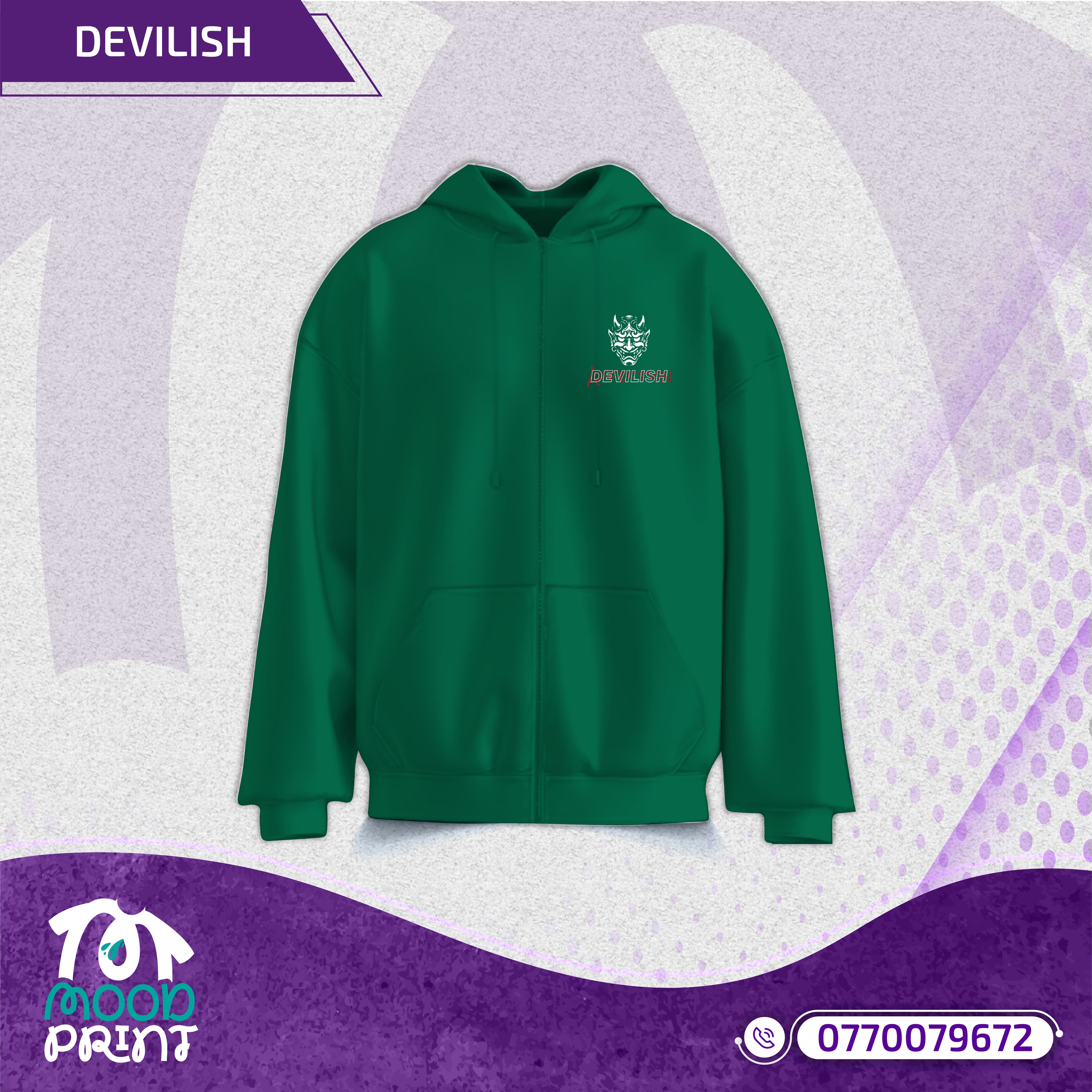 Devilish Infernal Waves Japanese Unisex Zipup hoodie