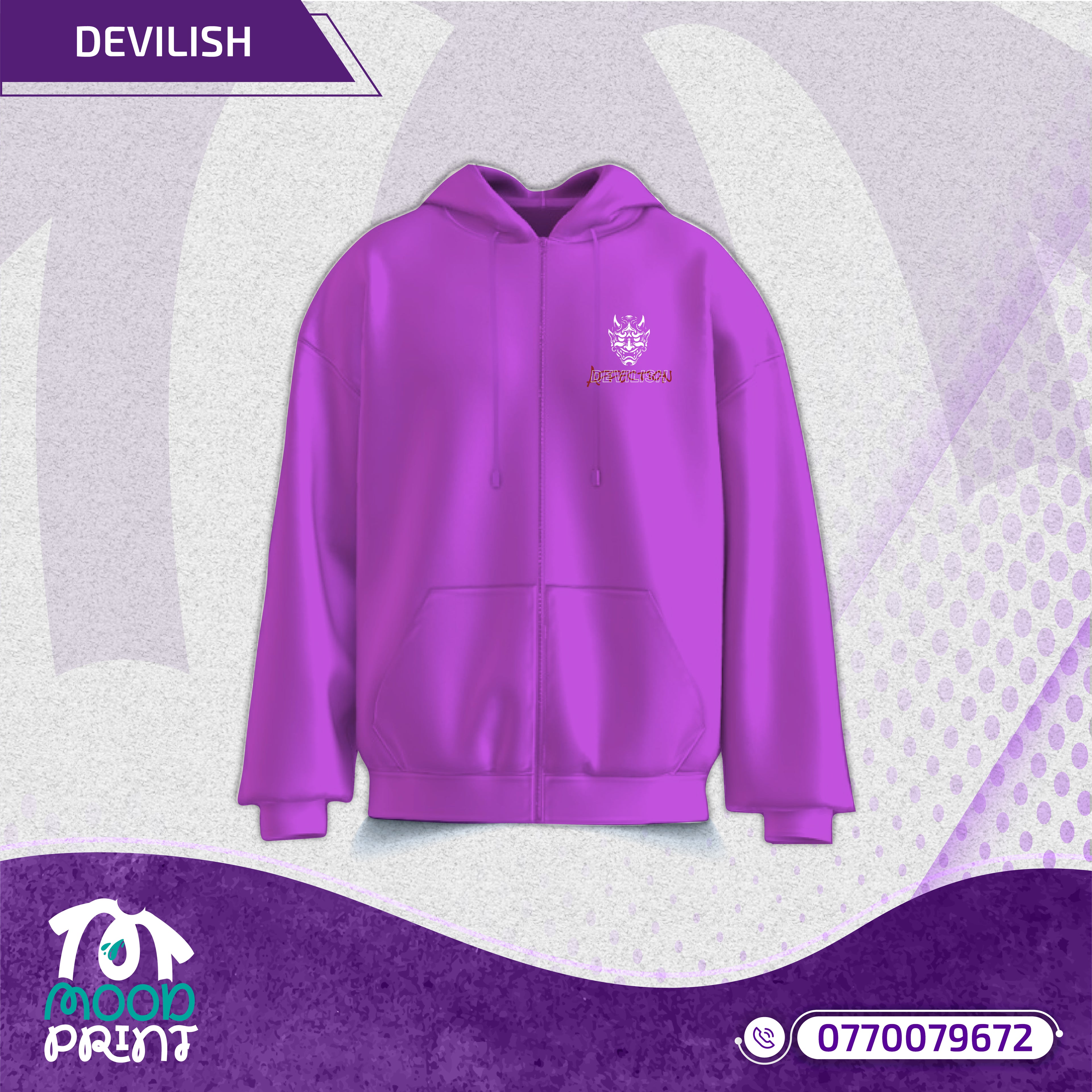 Devilish Infernal Waves Japanese Unisex Zipup hoodie