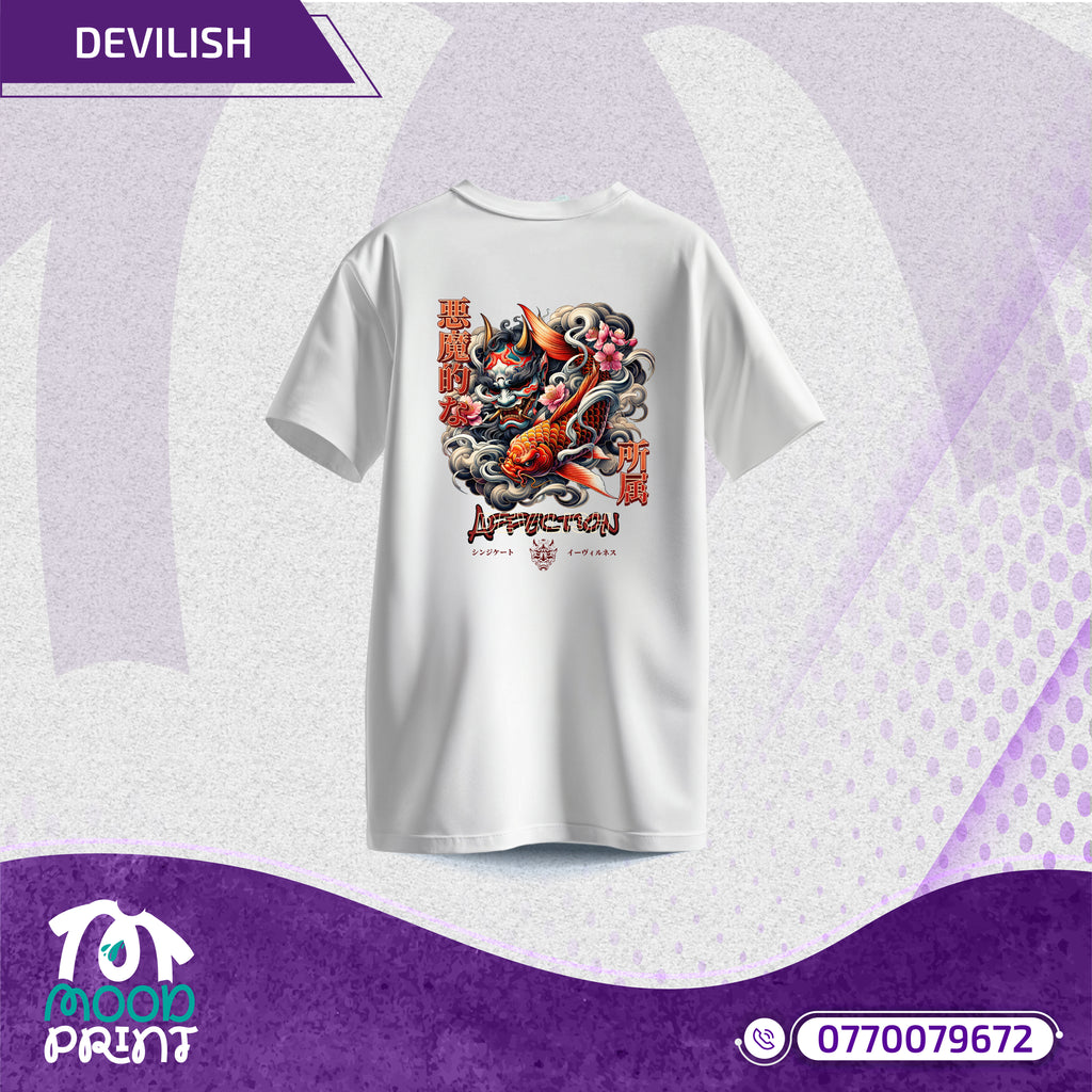 Devilish Infernal Waves Japanese Unisex T-shirt