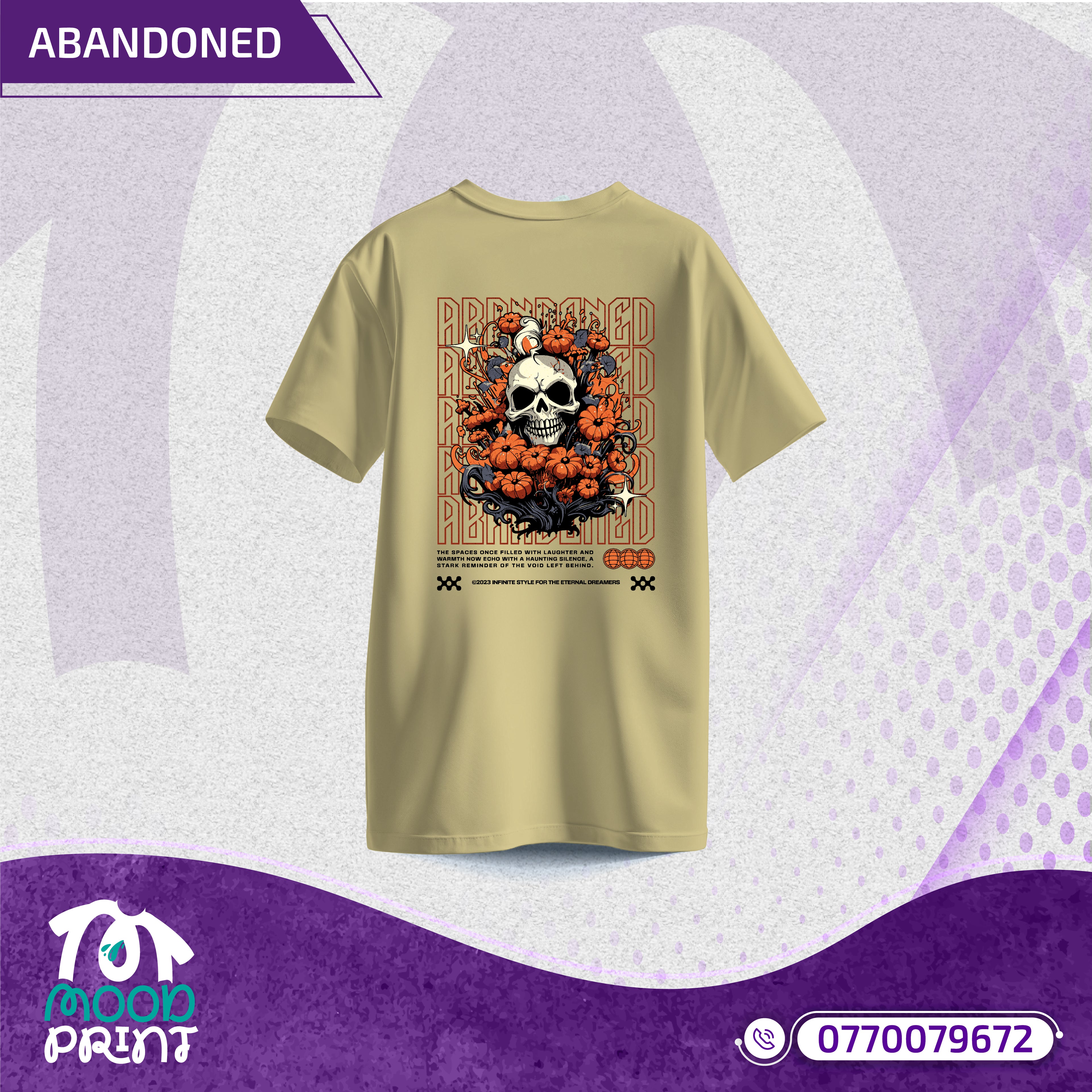 Reborn Skull Abandoned Floral Unisex T-shirt