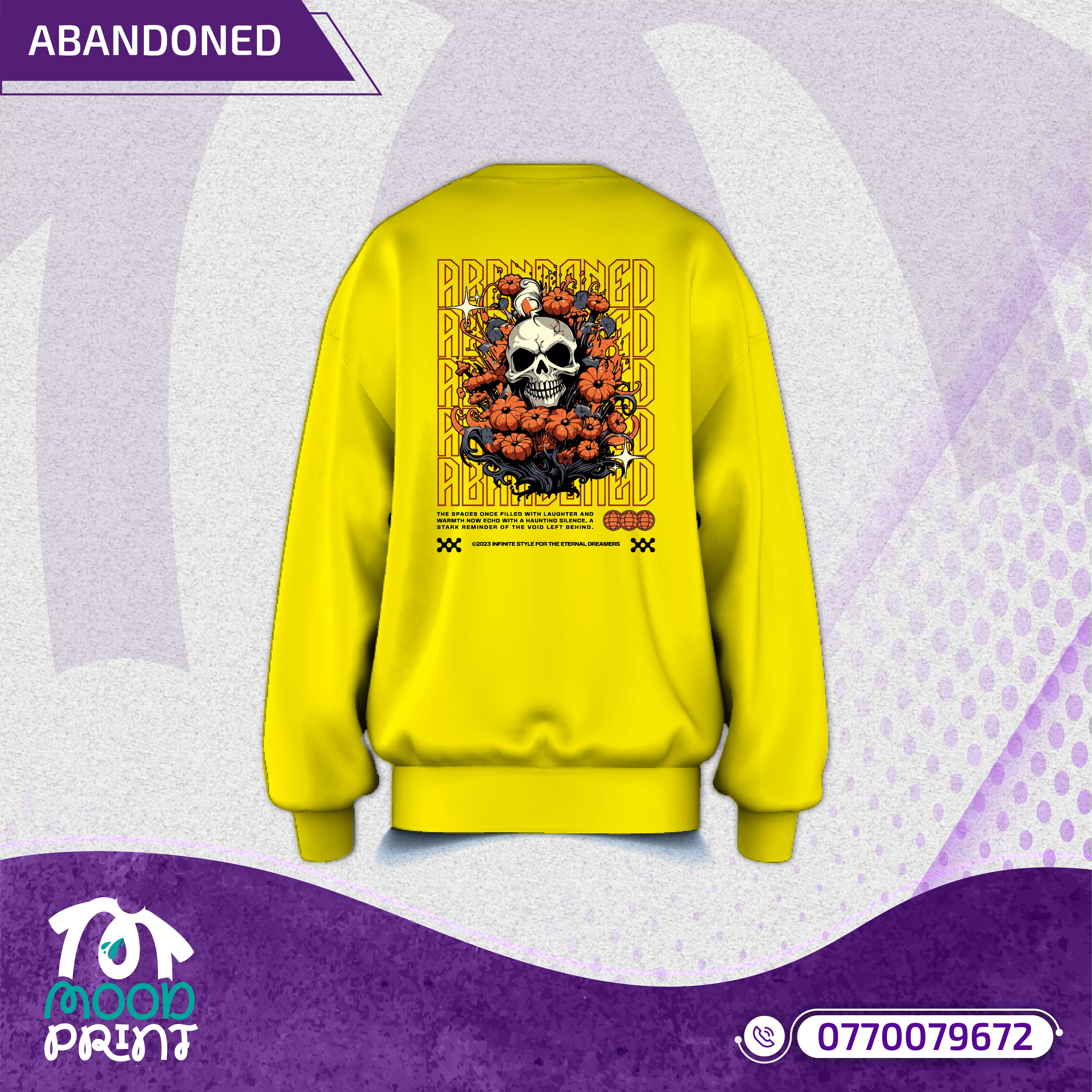 Reborn Skull Abandoned Floral Unisex Pullover