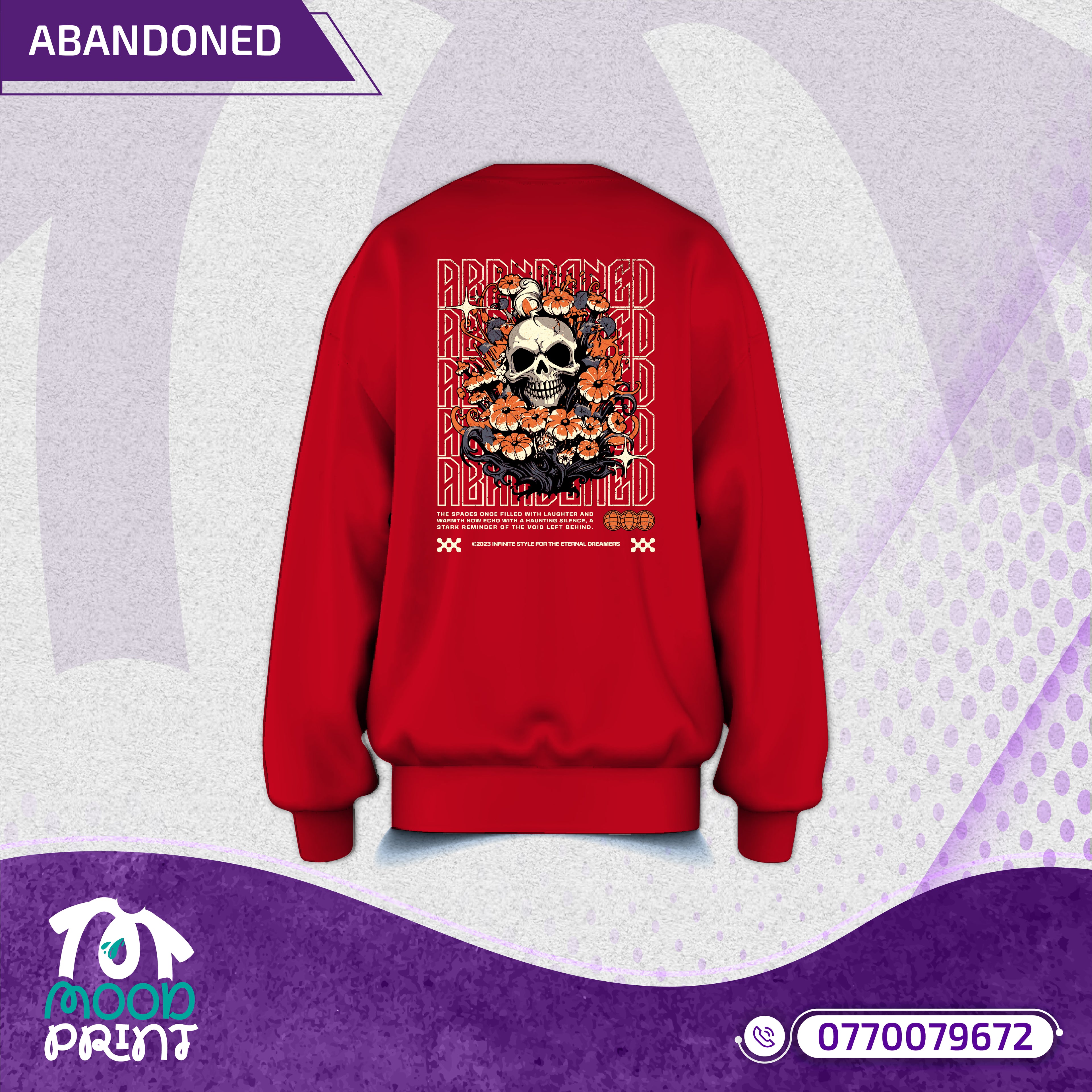 Reborn Skull Abandoned Floral Unisex Pullover
