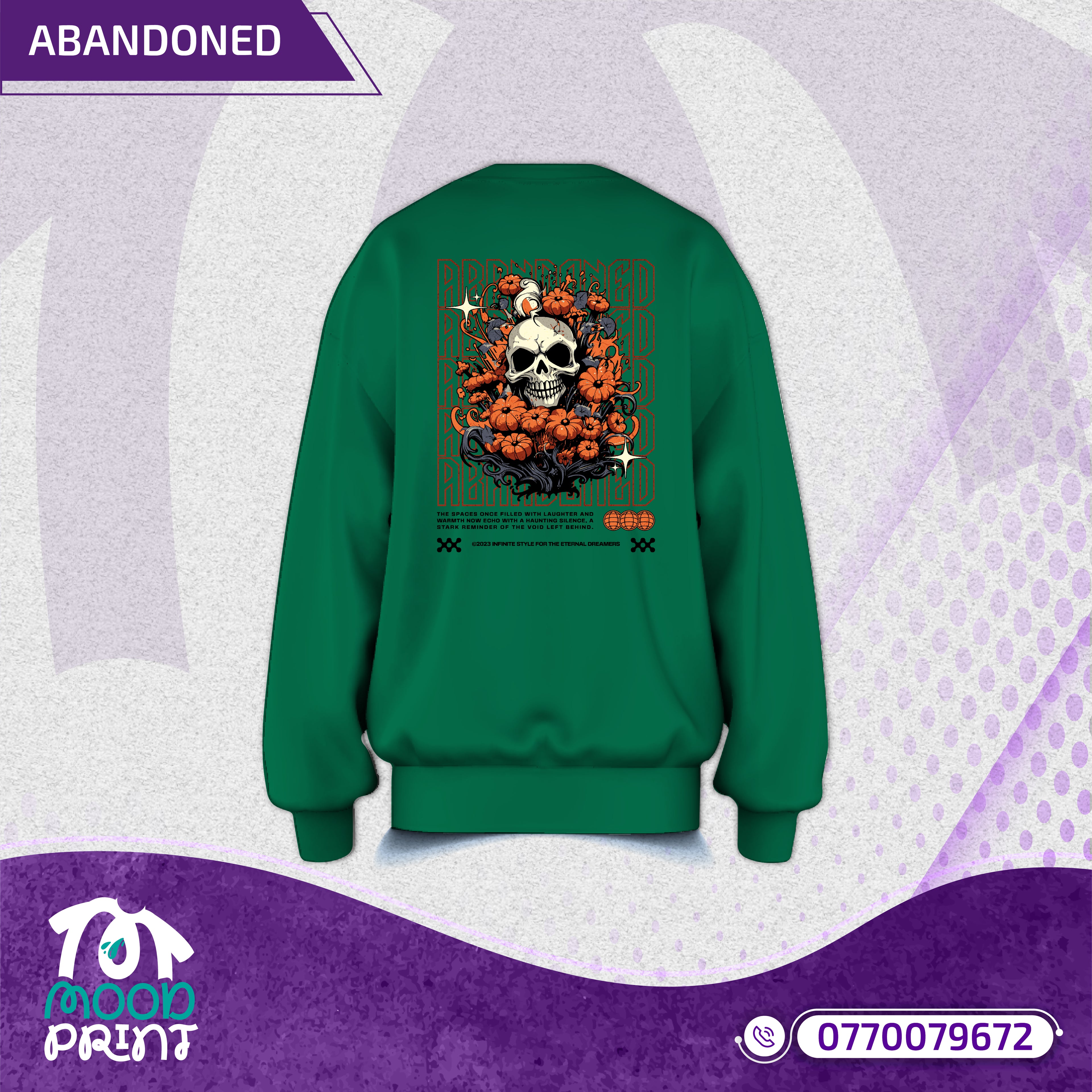 Reborn Skull Abandoned Floral Unisex Pullover