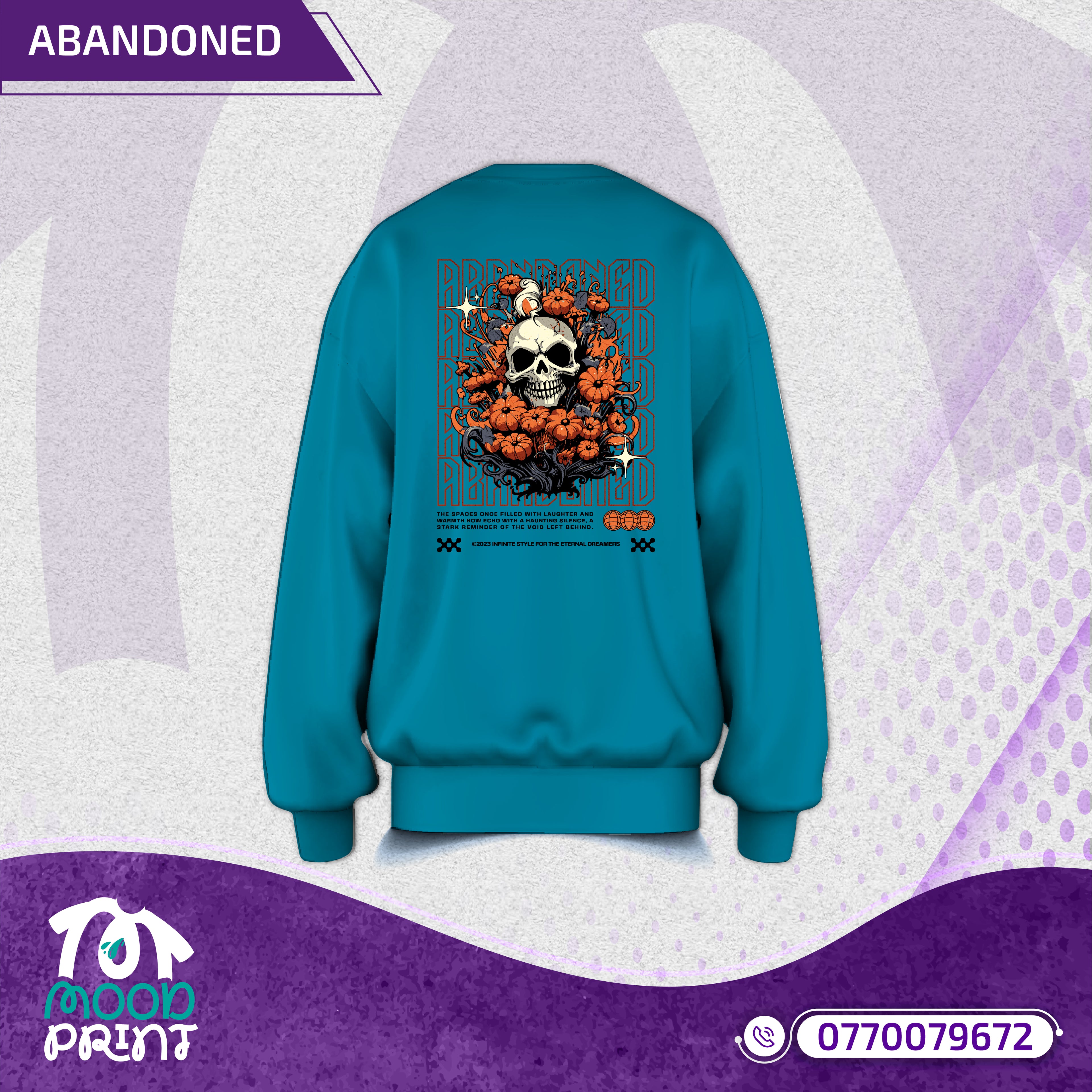 Reborn Skull Abandoned Floral Unisex Pullover