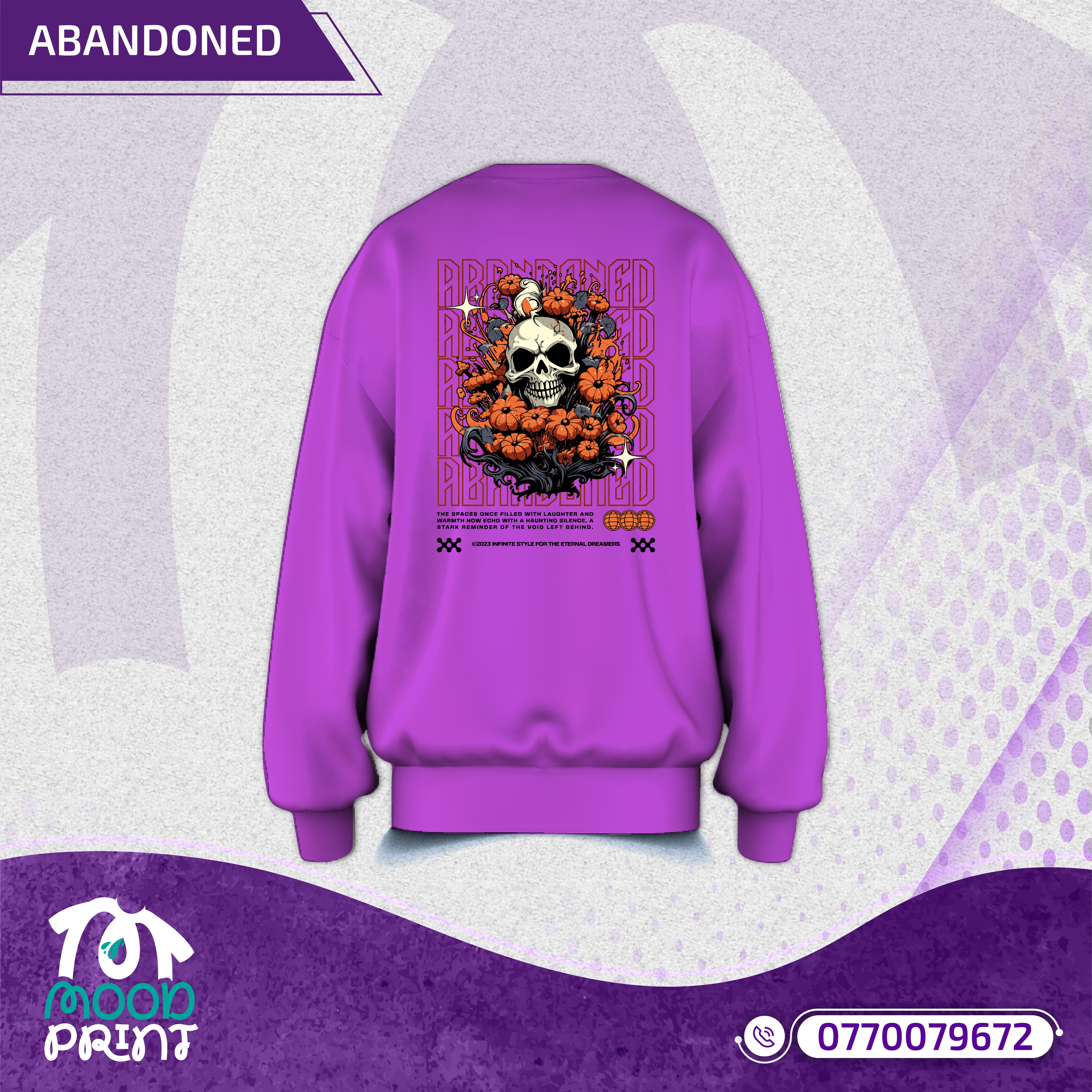 Reborn Skull Abandoned Floral Unisex Pullover