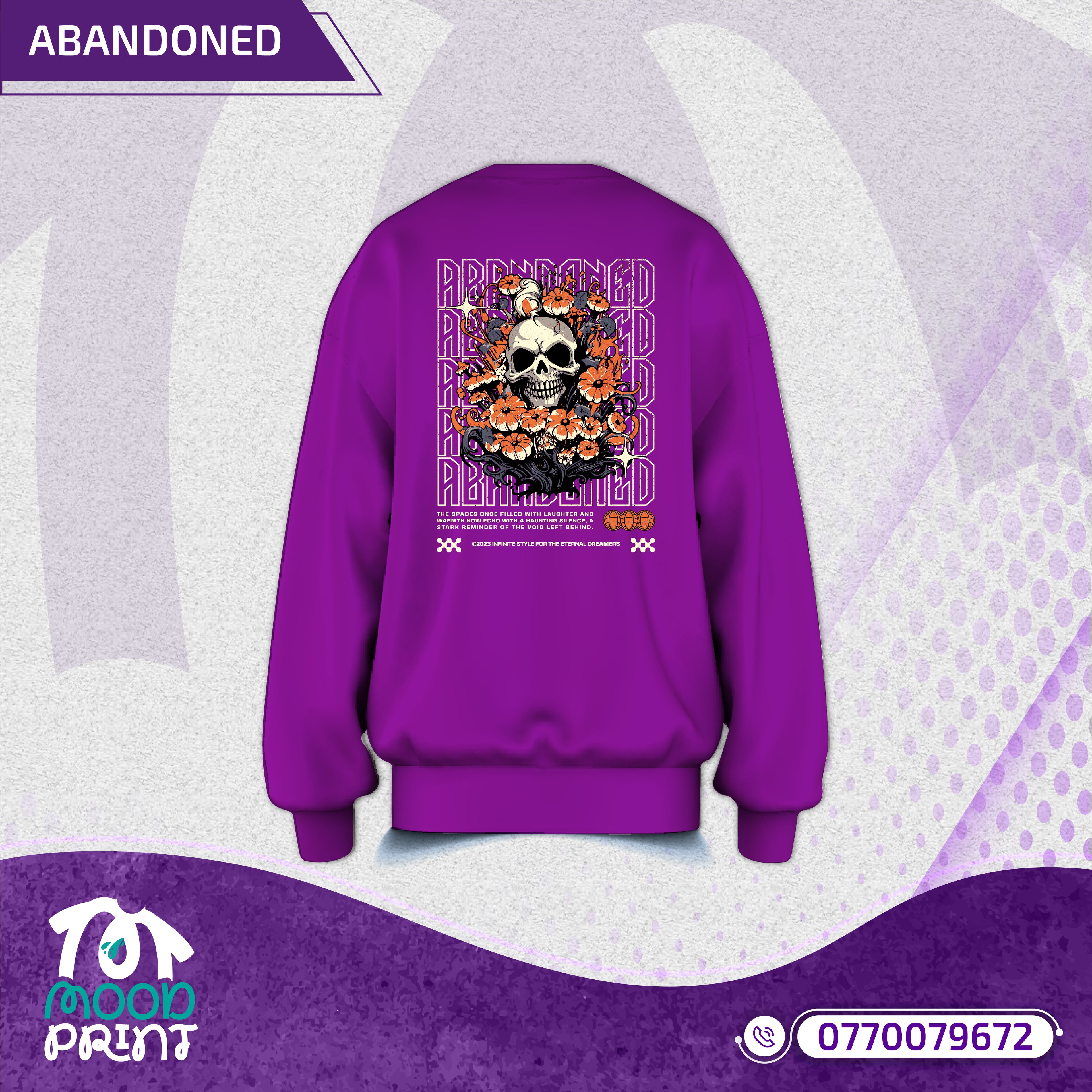 Reborn Skull Abandoned Floral Unisex Pullover