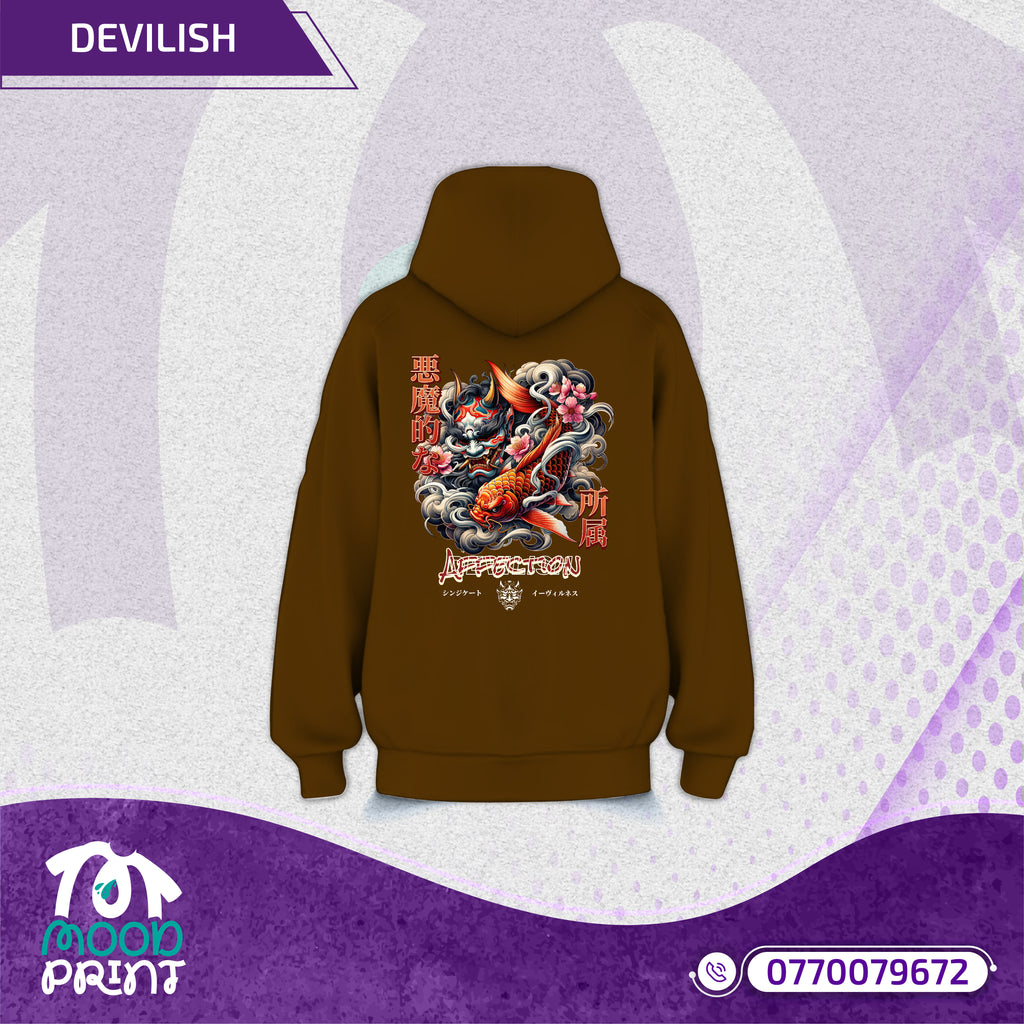 Devilish Infernal Waves Japanese Unisex Hoodie