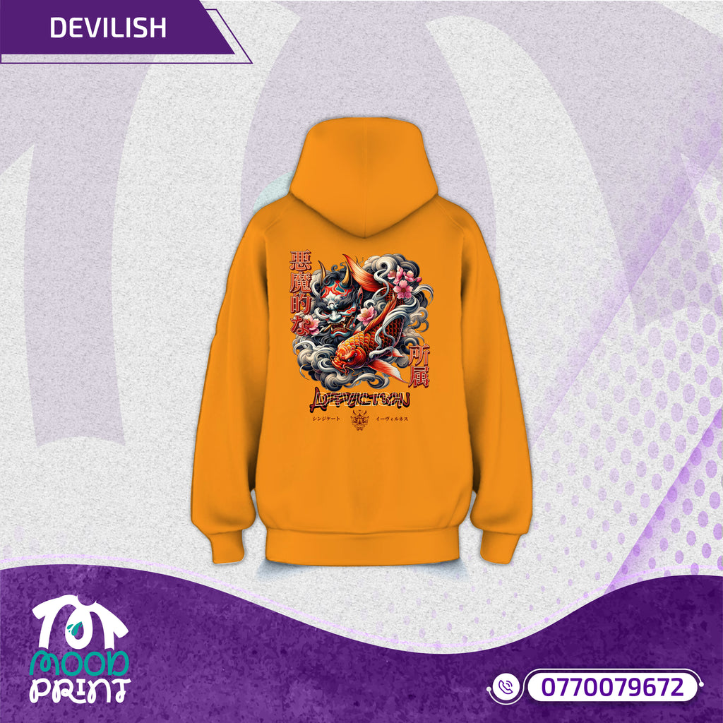 Devilish Infernal Waves Japanese Unisex Hoodie
