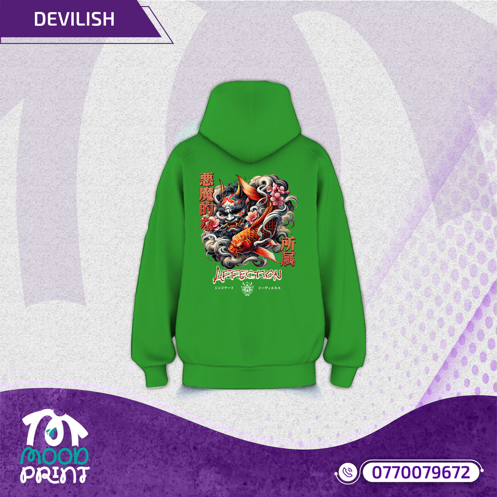 Devilish Infernal Waves Japanese Unisex Hoodie