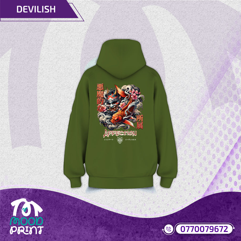 Devilish Infernal Waves Japanese Unisex Hoodie