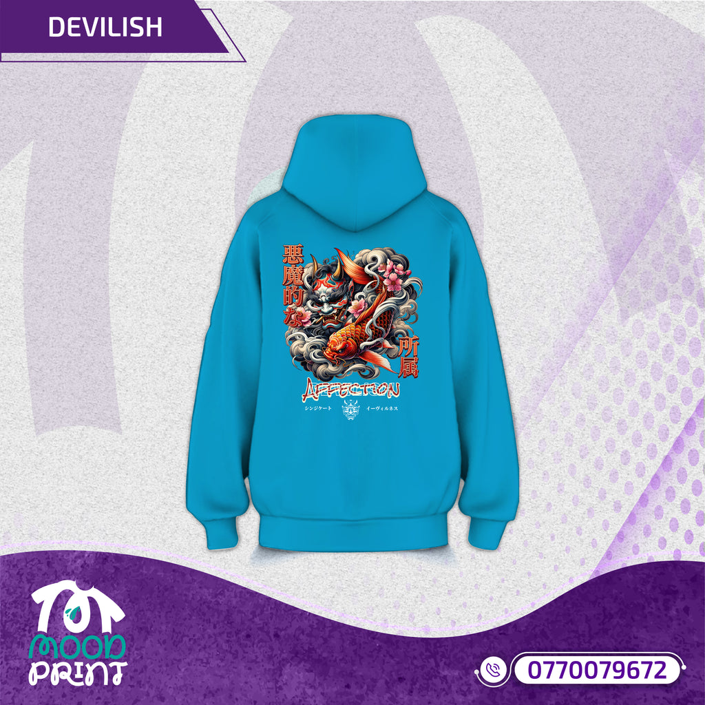 Devilish Infernal Waves Japanese Unisex Hoodie
