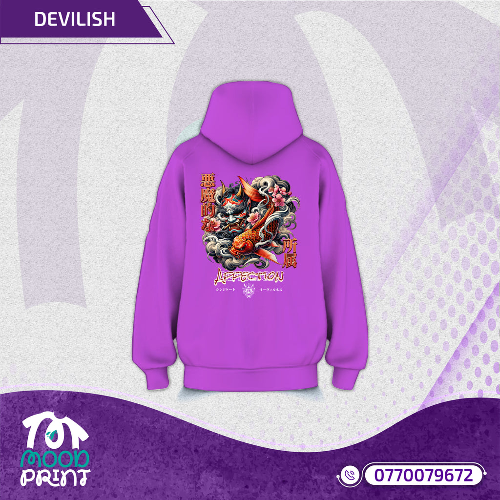Devilish Infernal Waves Japanese Unisex Hoodie