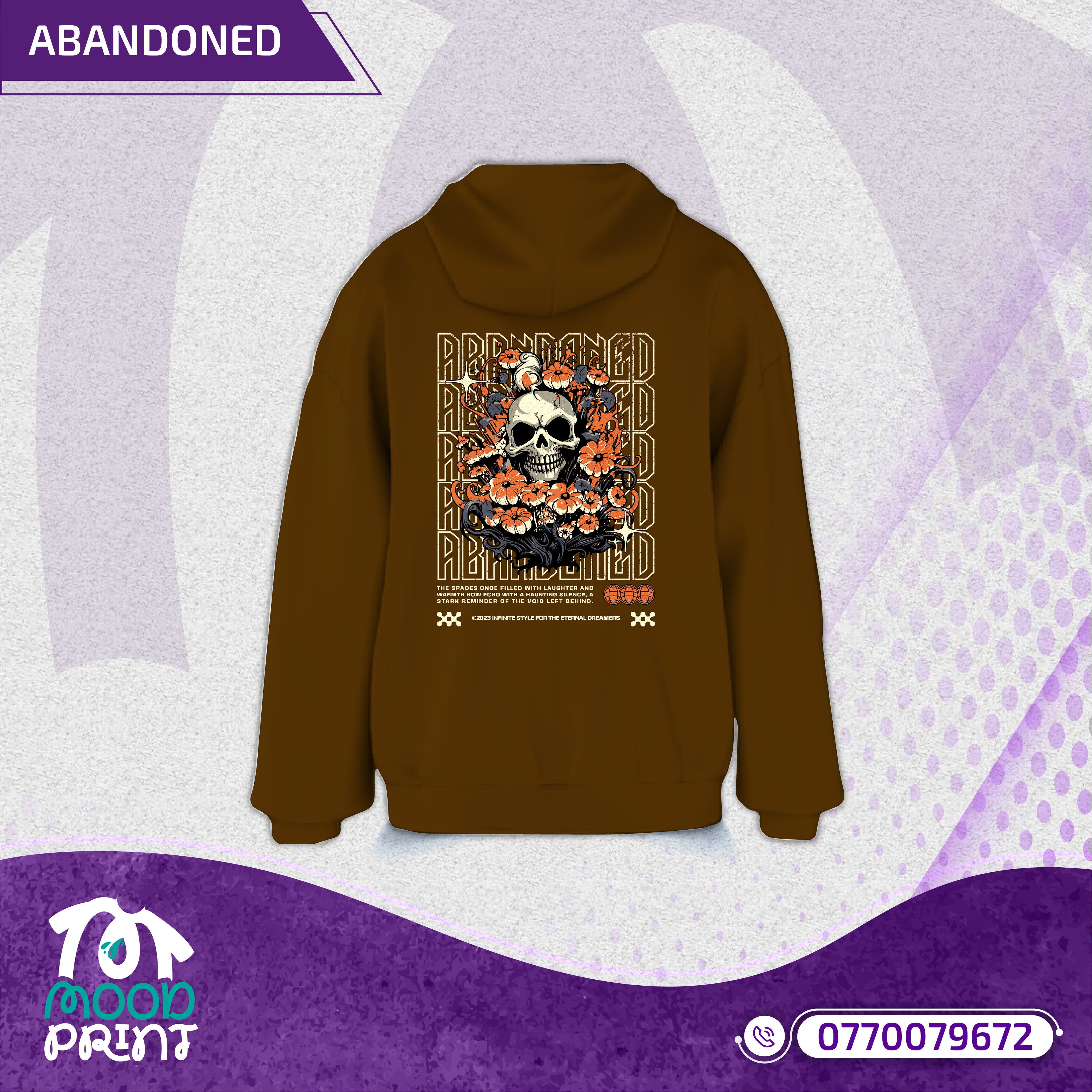 ABANDONED Unisex Design Zipup Hoodie