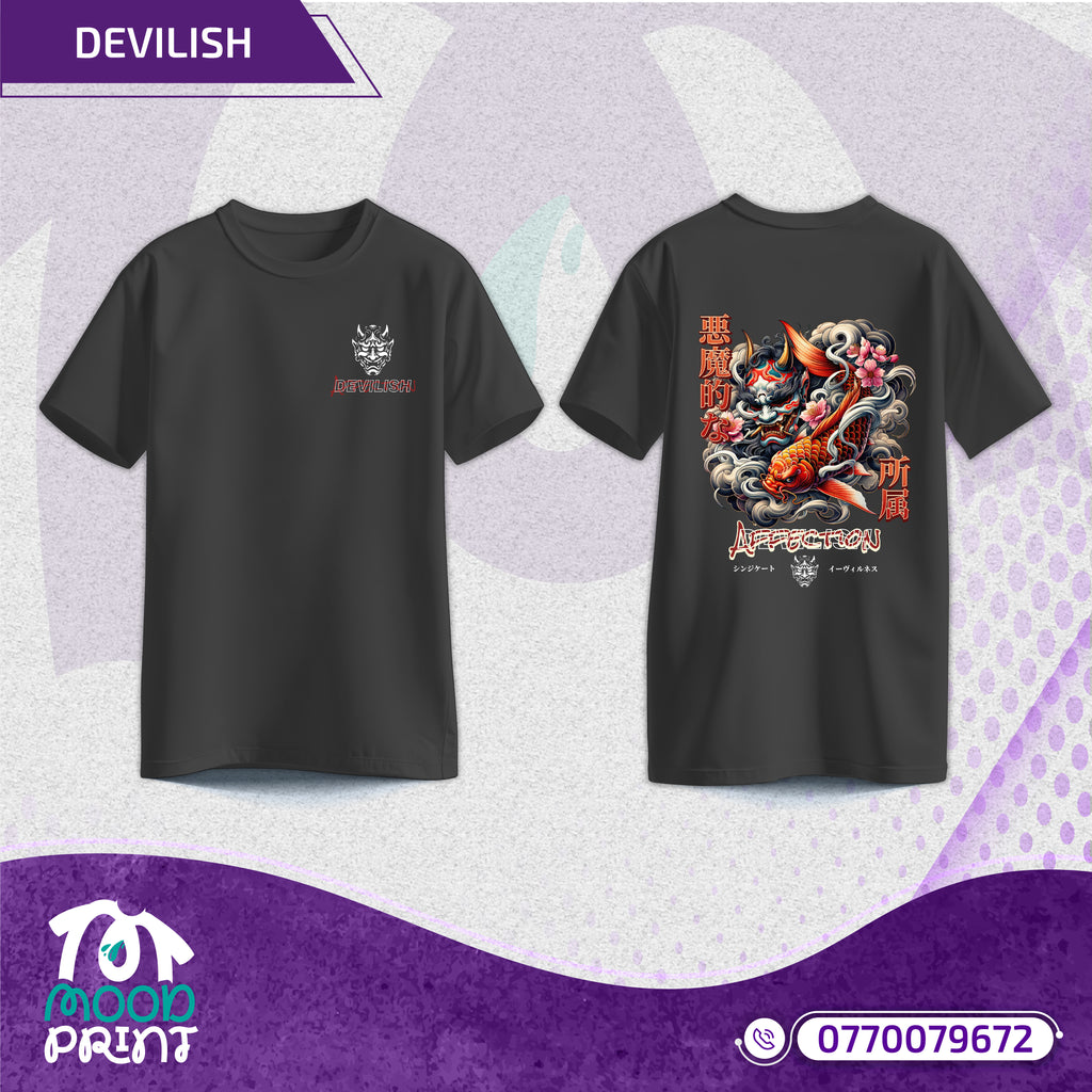 Devilish Infernal Waves Japanese Unisex T-shirt
