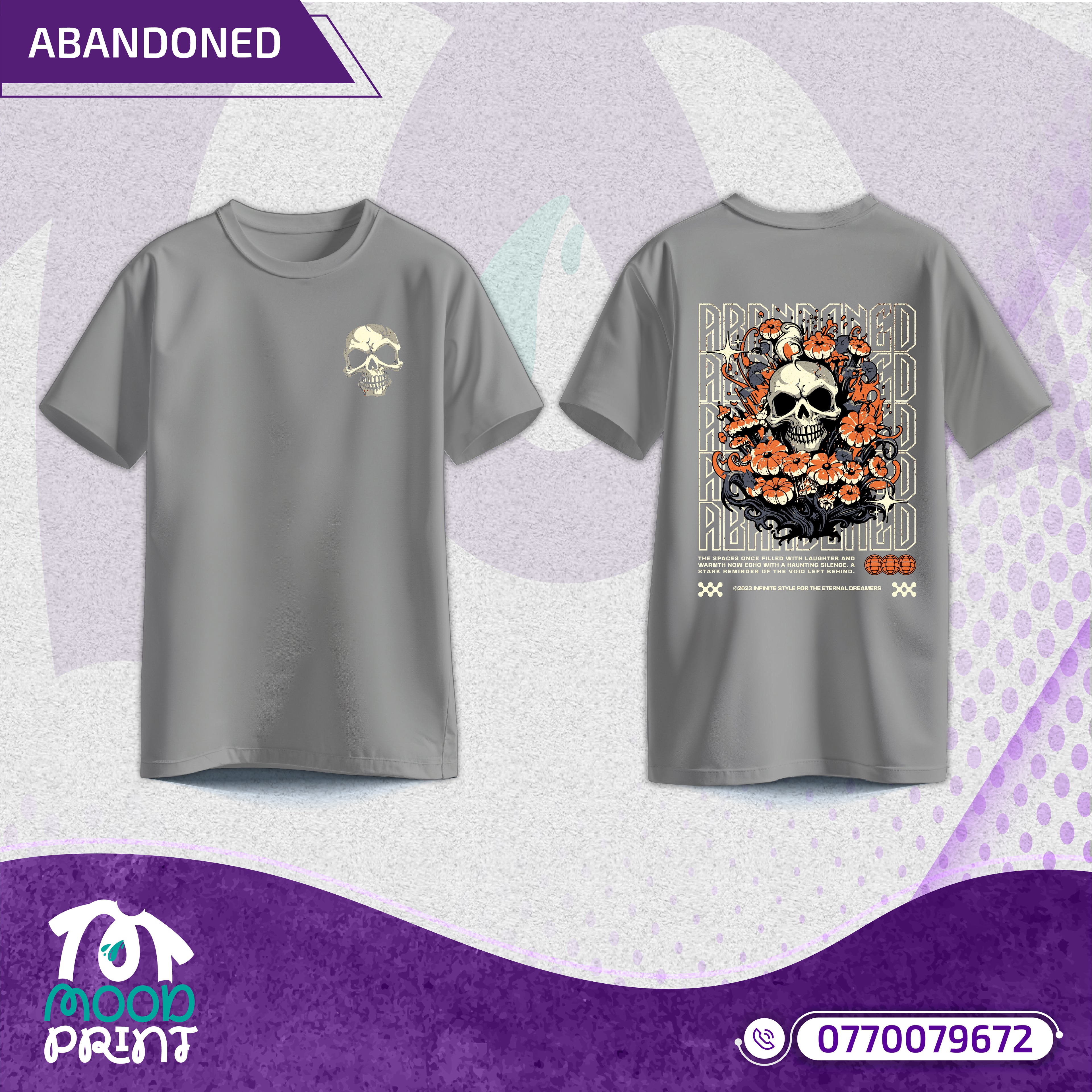 Reborn Skull Abandoned Floral Unisex T-shirt