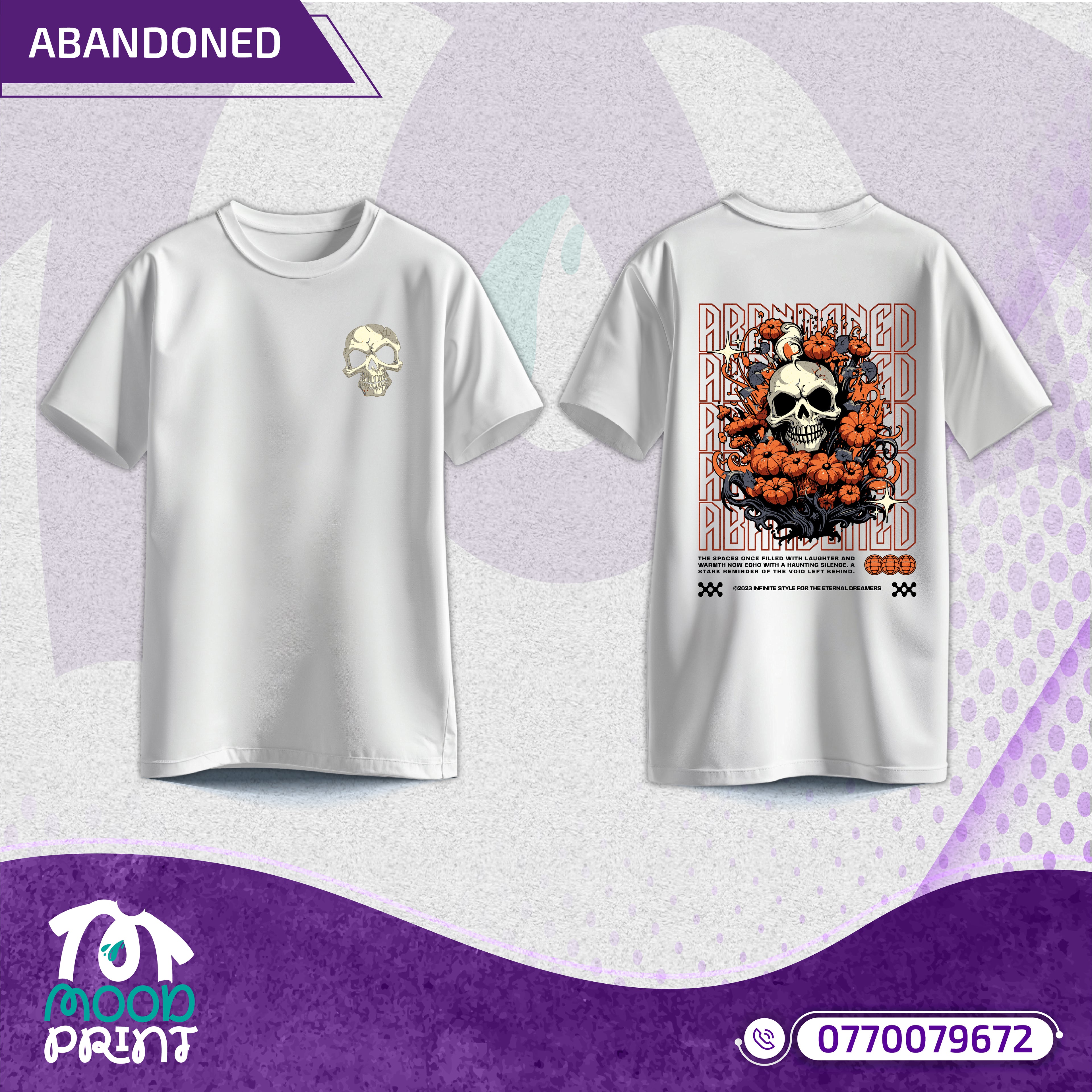 Reborn Skull Abandoned Floral Unisex T-shirt