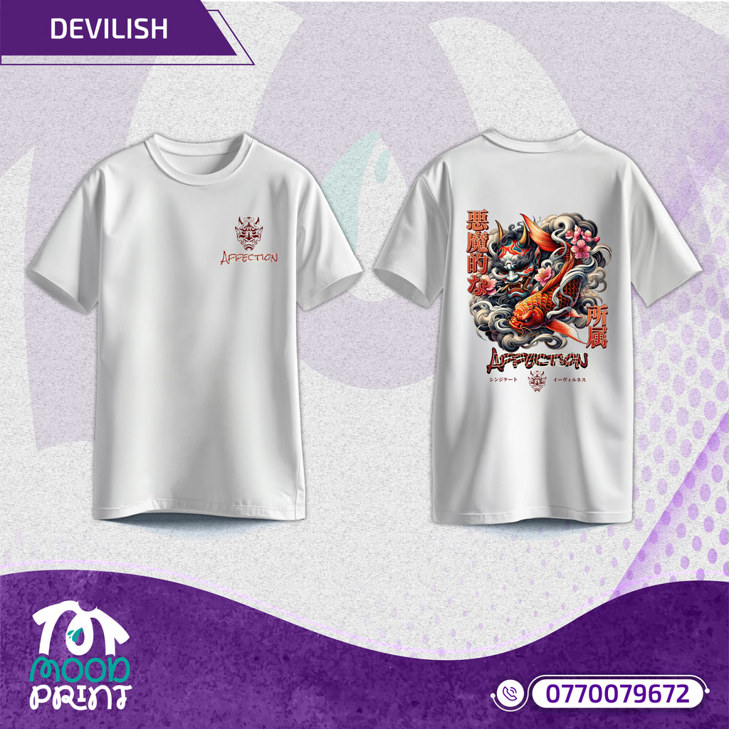 Devilish Infernal Waves Japanese Unisex T-shirt