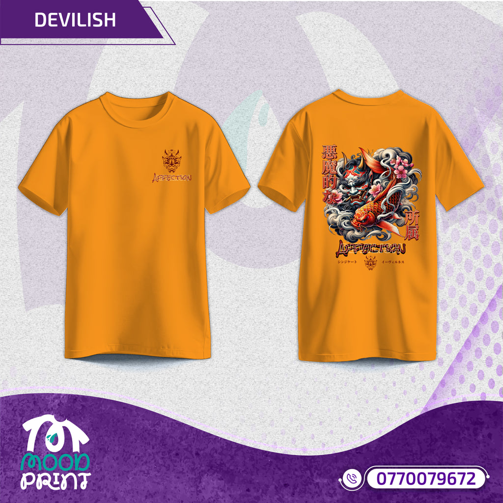 Devilish Infernal Waves Japanese Unisex T-shirt