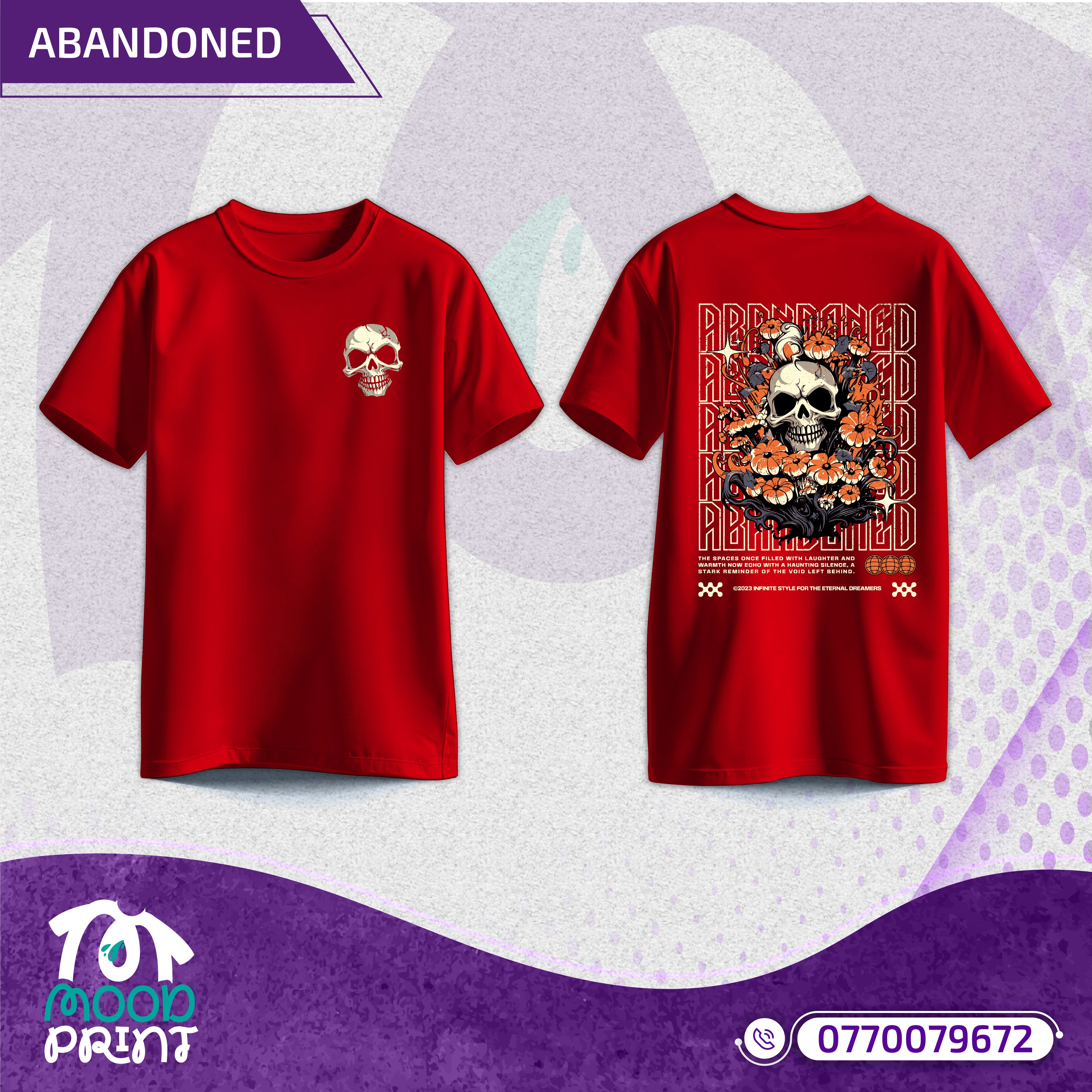 Reborn Skull Abandoned Floral Unisex T-shirt