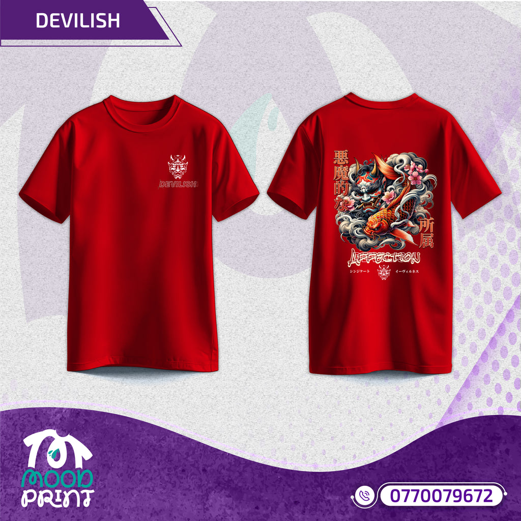 Devilish Infernal Waves Japanese Unisex T-shirt