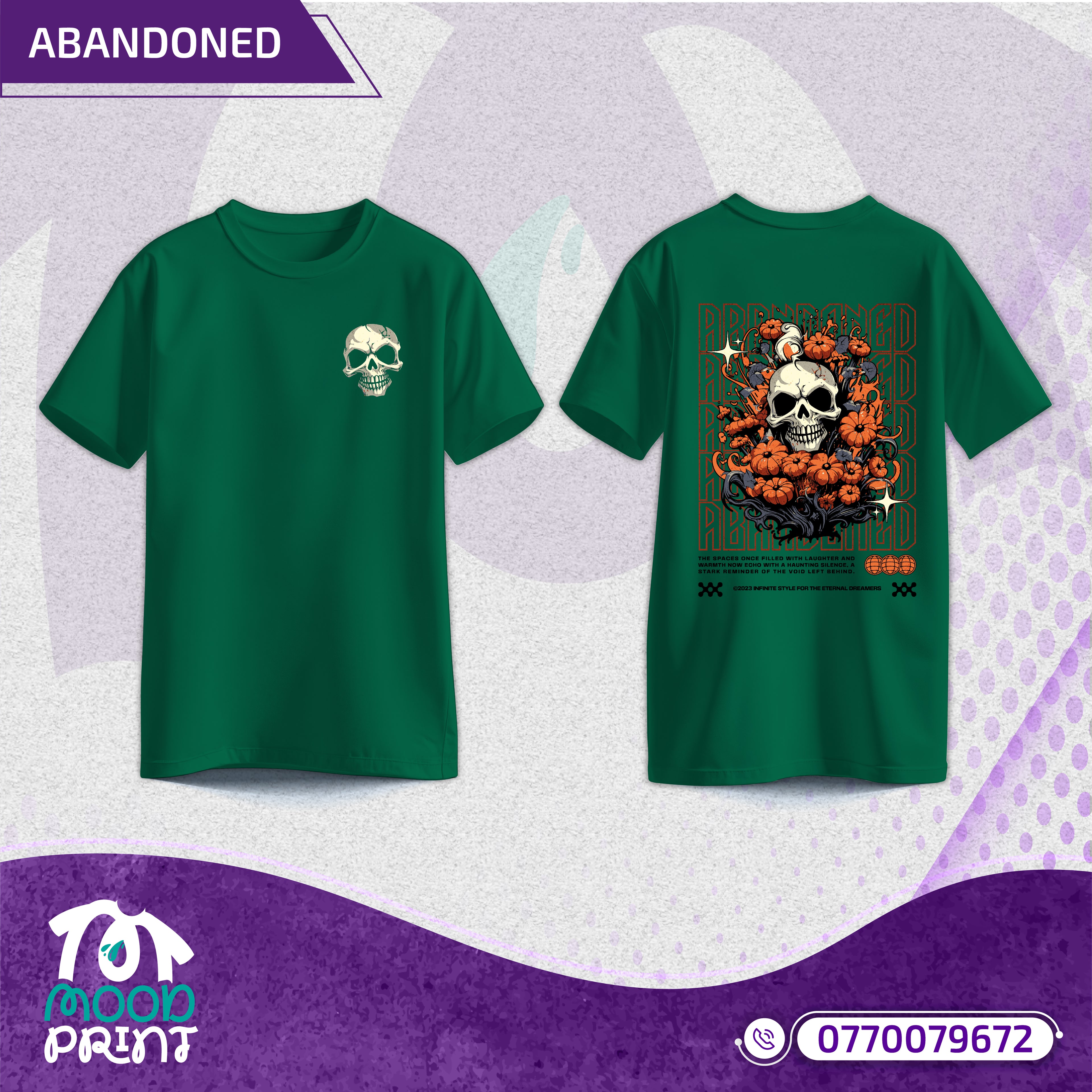 Reborn Skull Abandoned Floral Unisex T-shirt