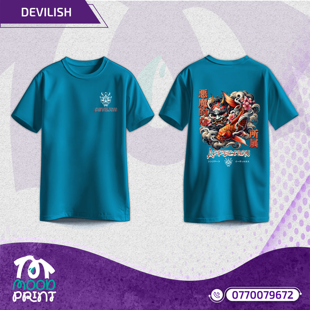 Devilish Infernal Waves Japanese Unisex T-shirt