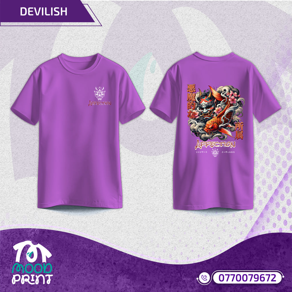 Devilish Infernal Waves Japanese Unisex T-shirt