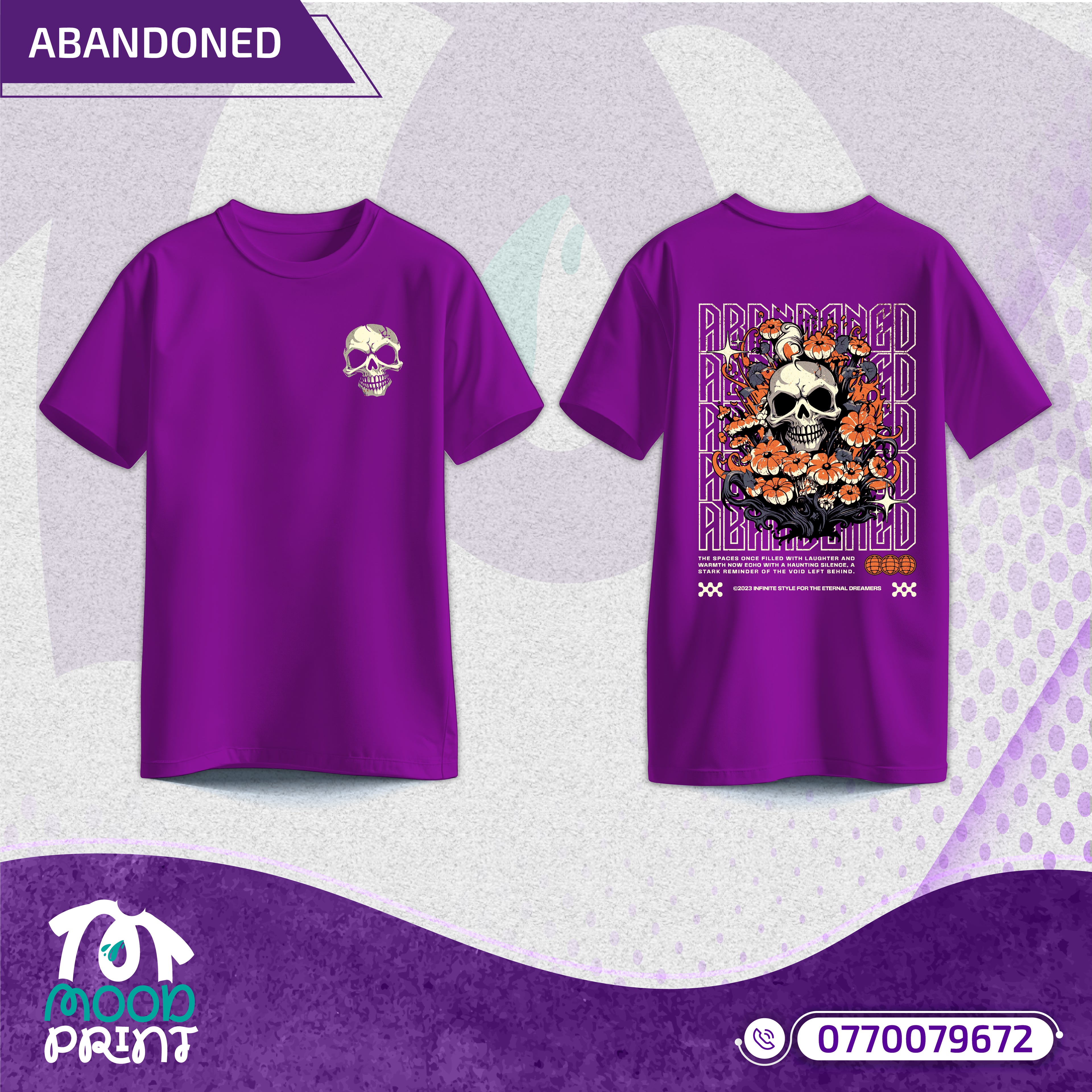 Reborn Skull Abandoned Floral Unisex T-shirt