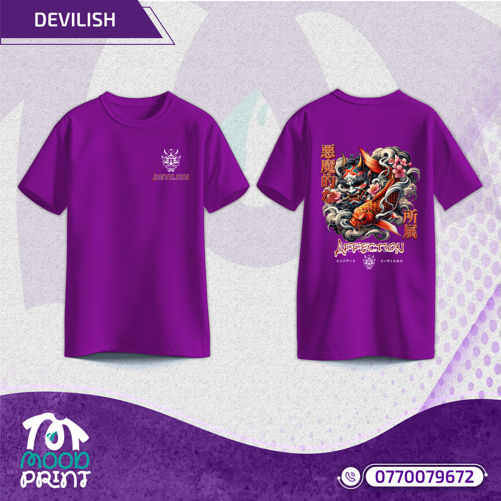 Devilish Infernal Waves Japanese Unisex T-shirt