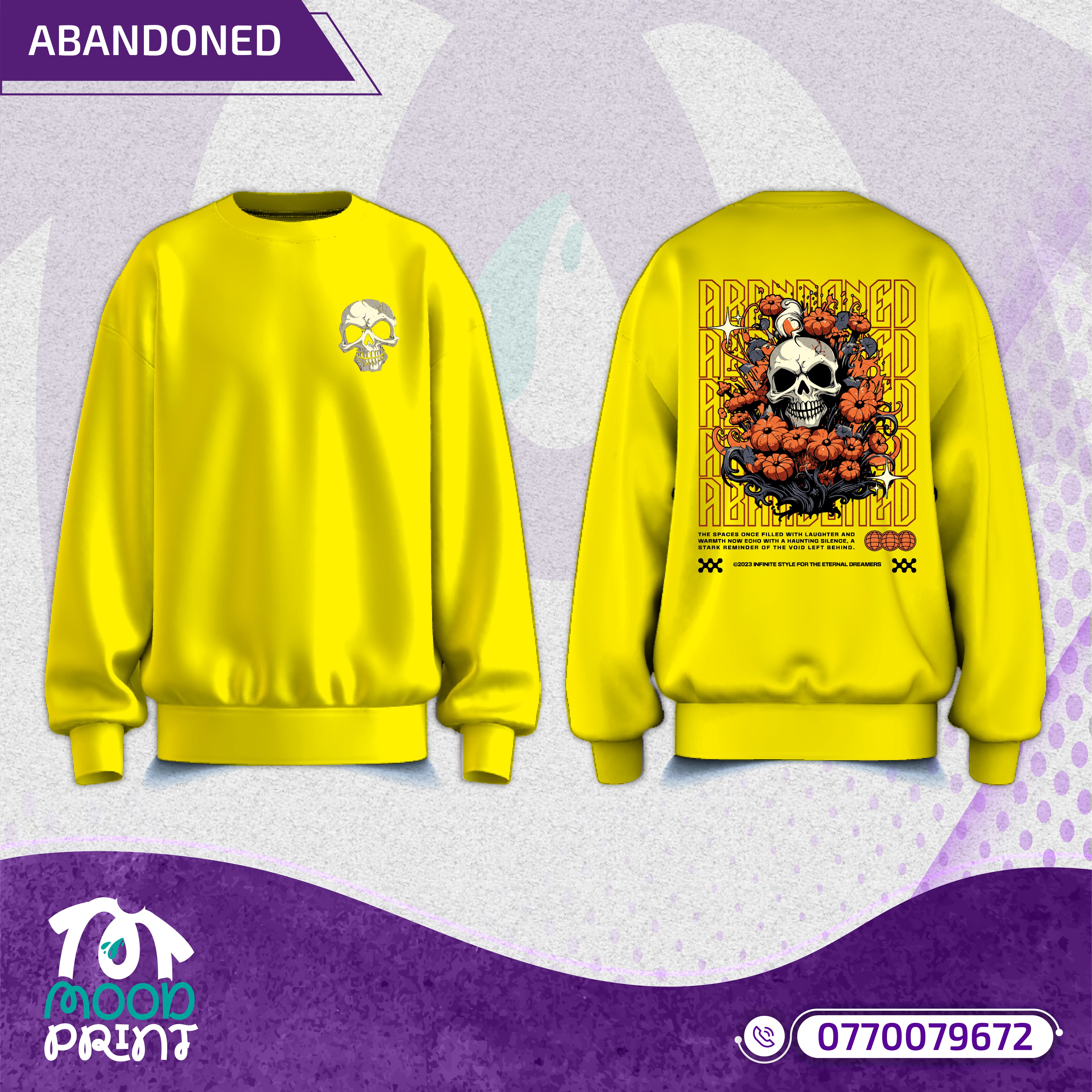 Reborn Skull Abandoned Floral Unisex Pullover