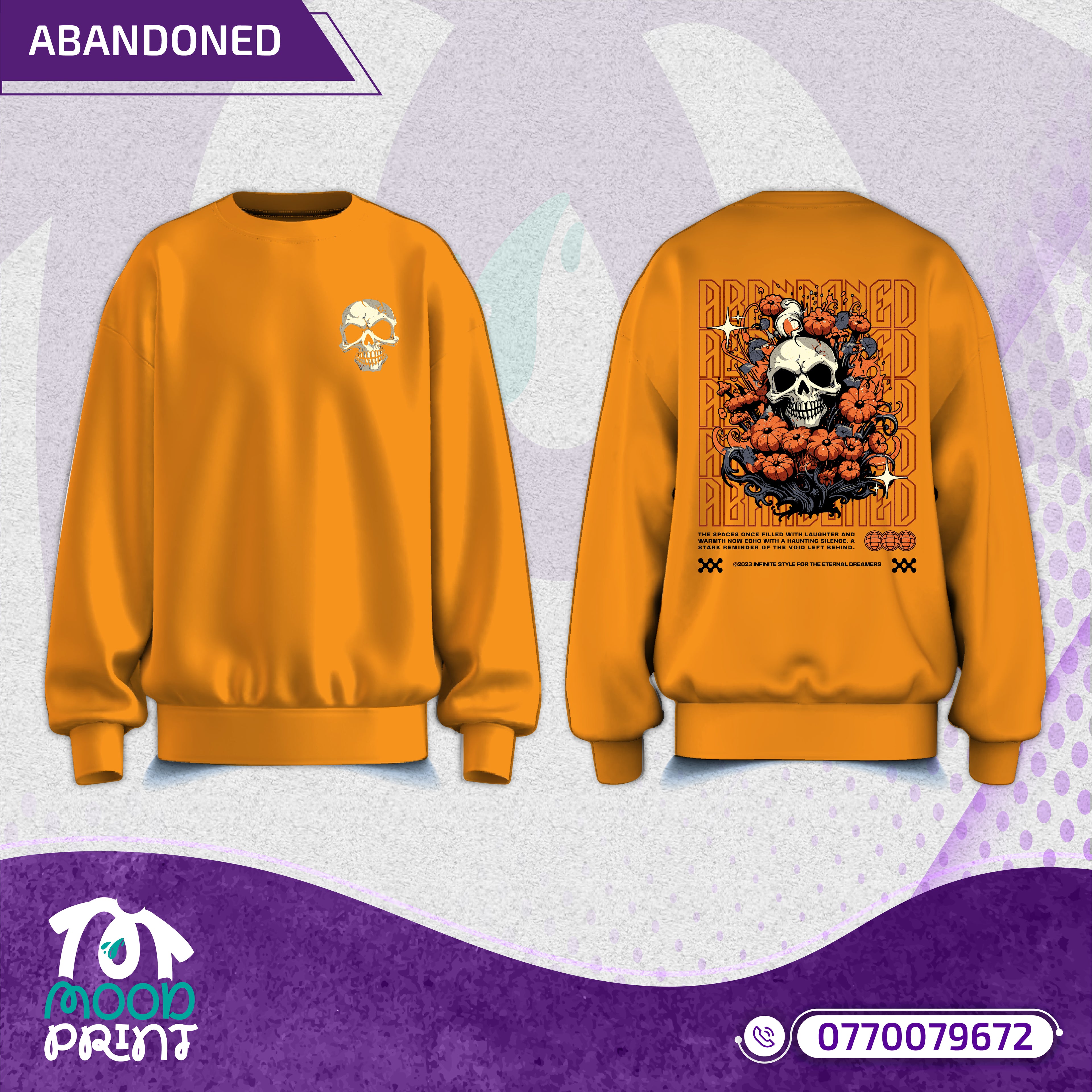 Reborn Skull Abandoned Floral Unisex Pullover
