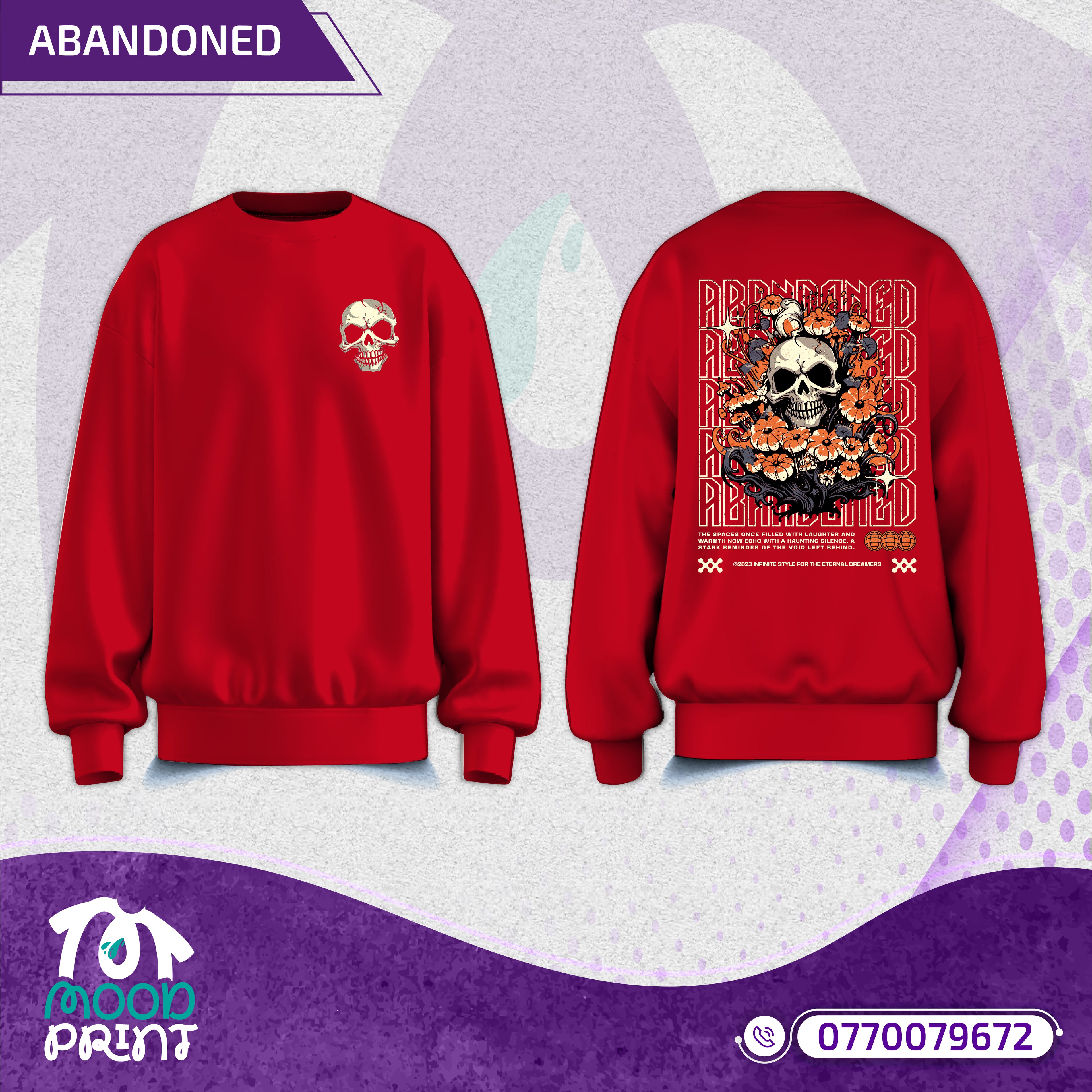 Reborn Skull Abandoned Floral Unisex Pullover