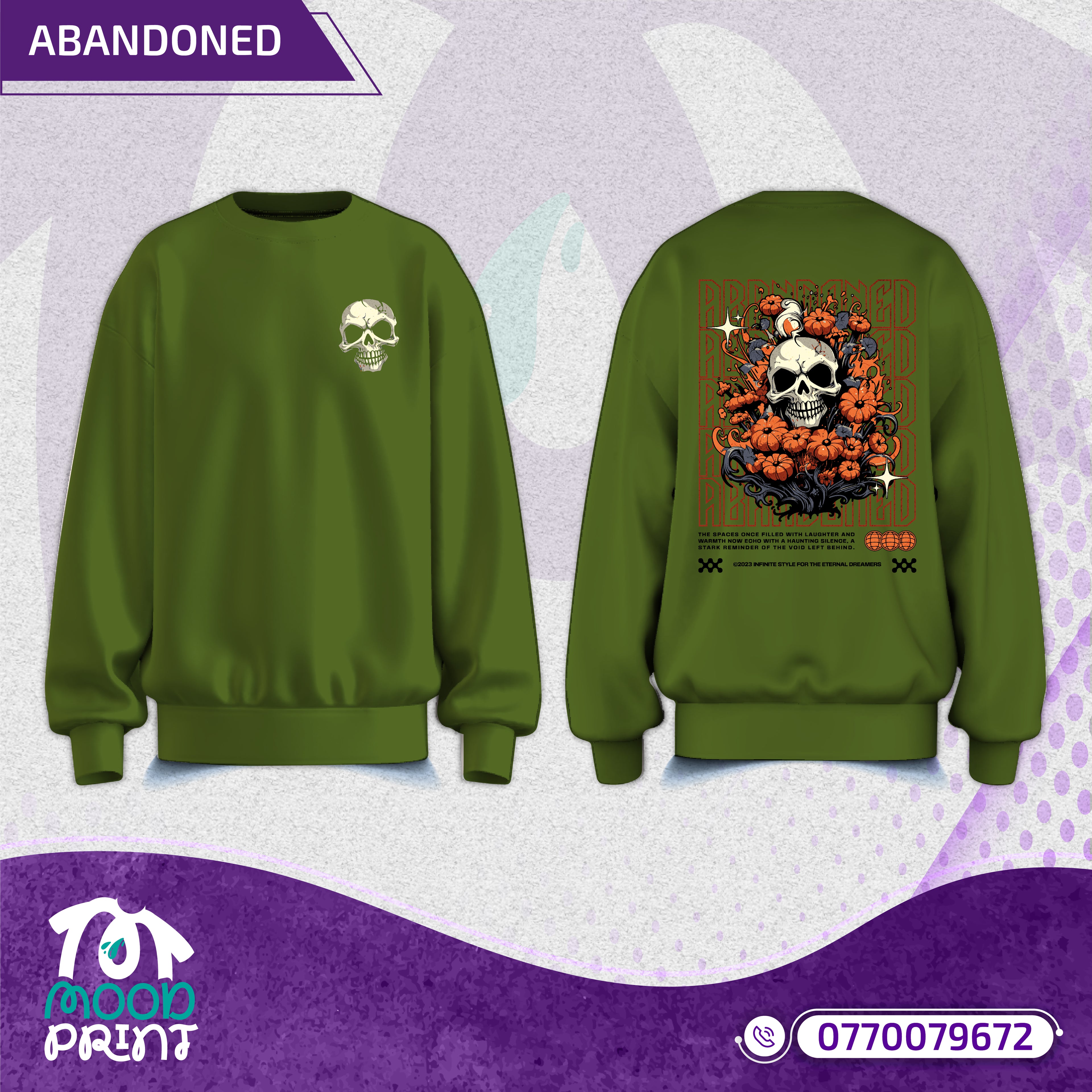 Reborn Skull Abandoned Floral Unisex Pullover